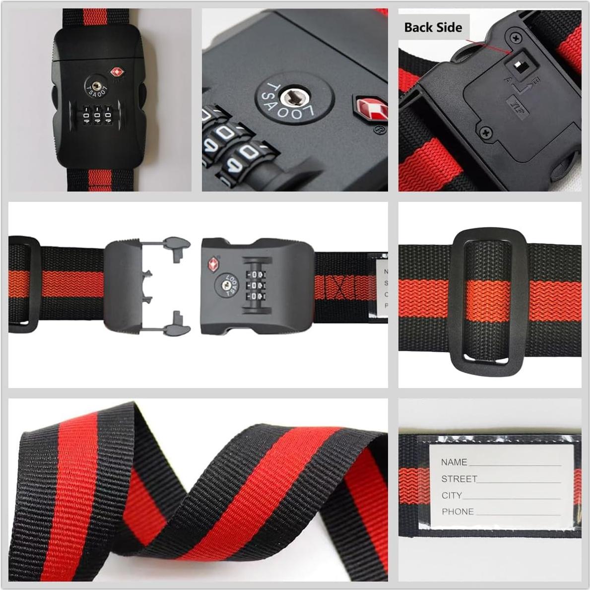 Correa de Equipaje SANTREST Ajustable 115-200 cm con Candado TSA