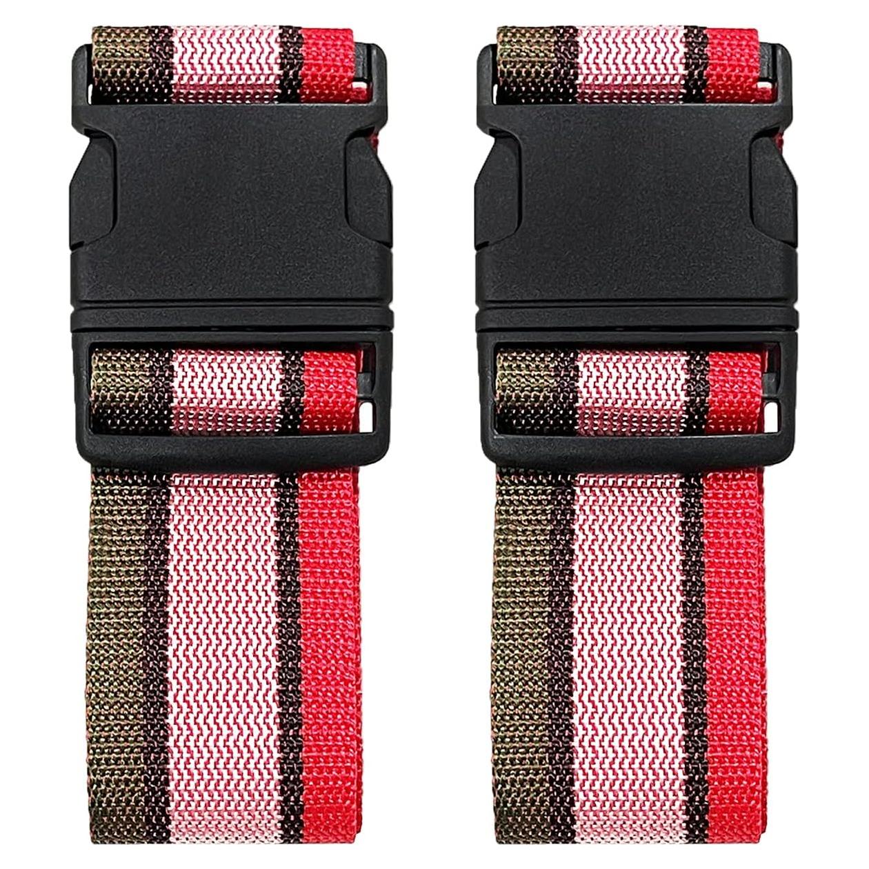 Paquete de 2 Correas de Equipaje Jmuoyld Ajustables 120-200 cm