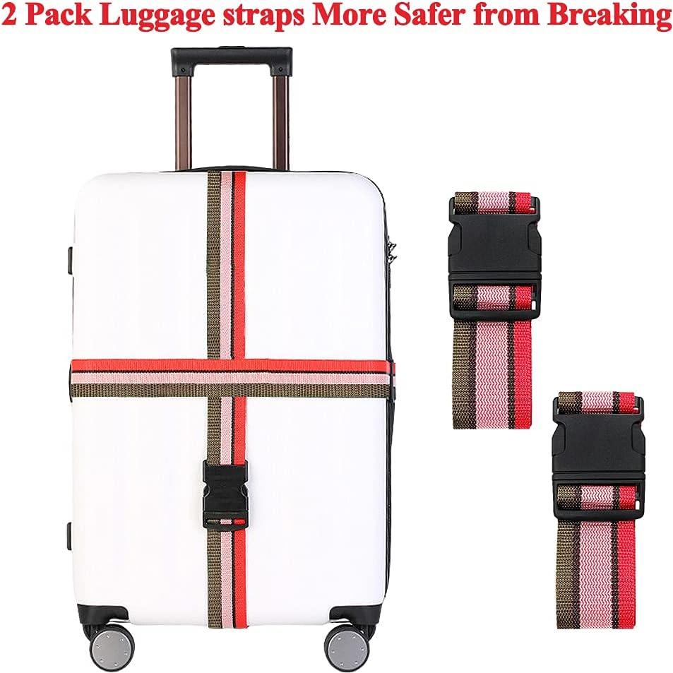 Paquete de 2 Correas de Equipaje Jmuoyld Ajustables 120-200 cm