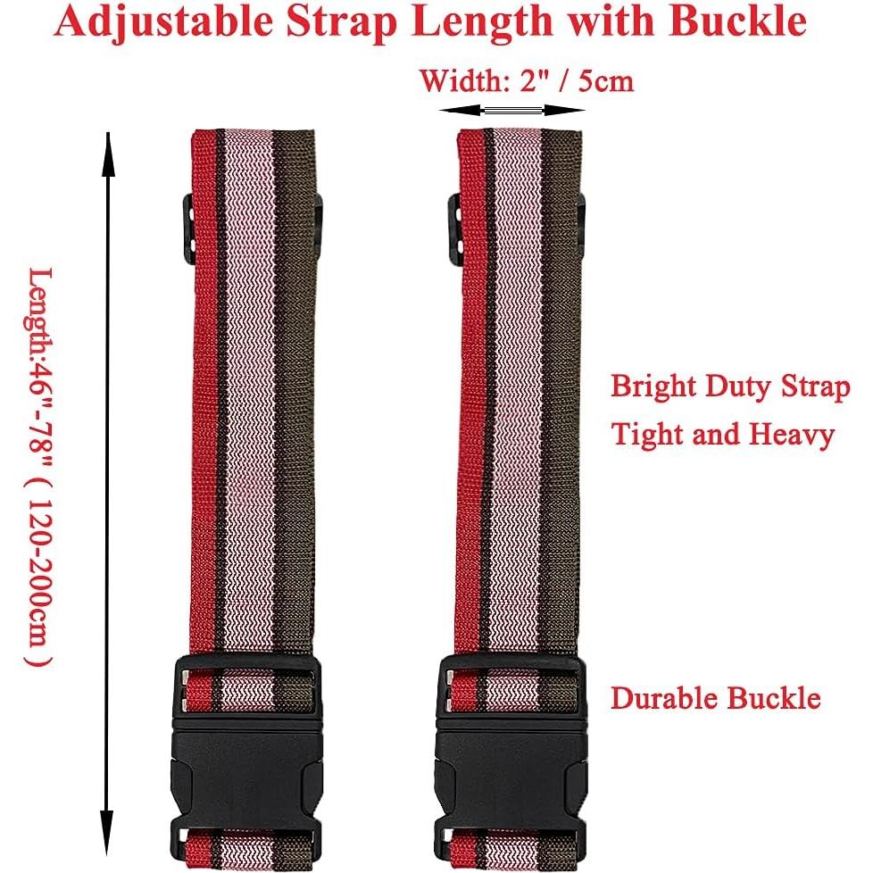 Paquete de 2 Correas de Equipaje Jmuoyld Ajustables 120-200 cm