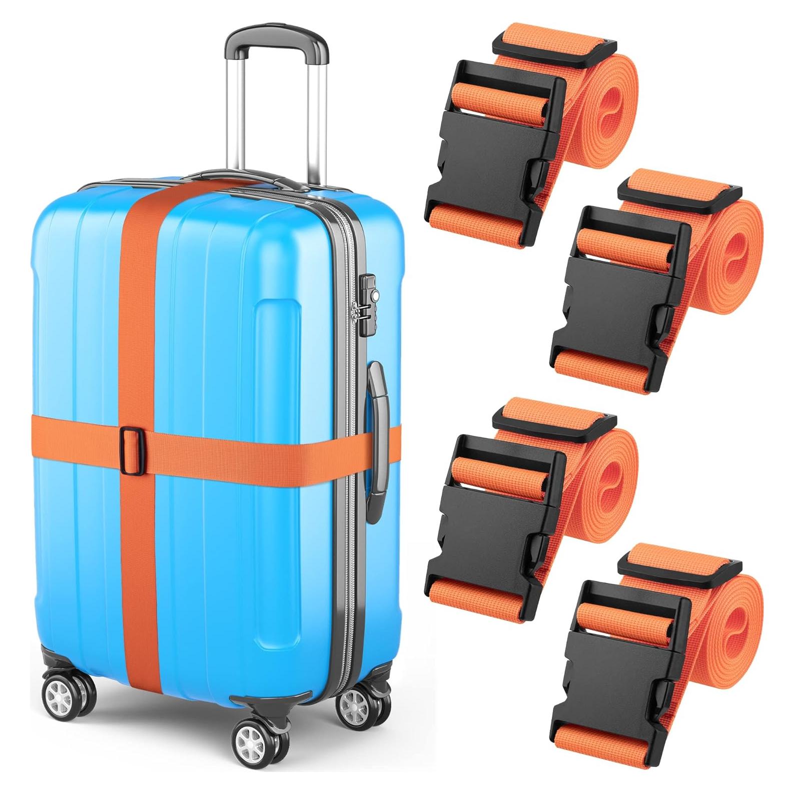 Correas de Equipaje Mifflin Naranja 186 cm 4 Piezas Nylon