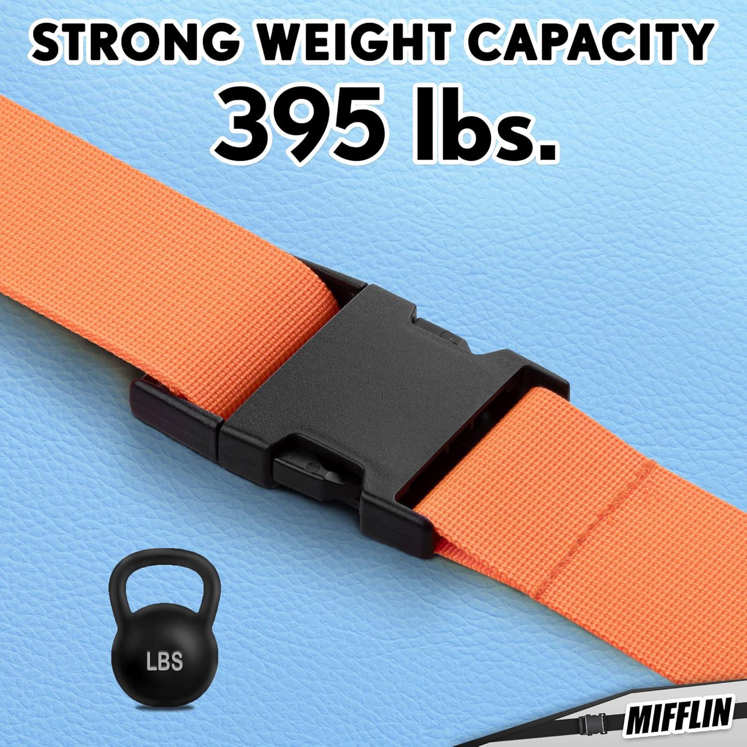 Correas de Equipaje Mifflin Naranja 186 cm 4 Piezas Nylon