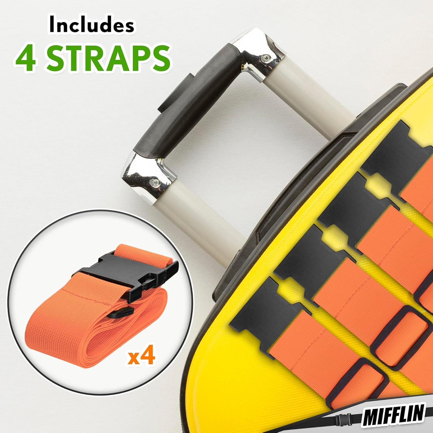 Correas de Equipaje Mifflin Naranja 186 cm 4 Piezas Nylon
