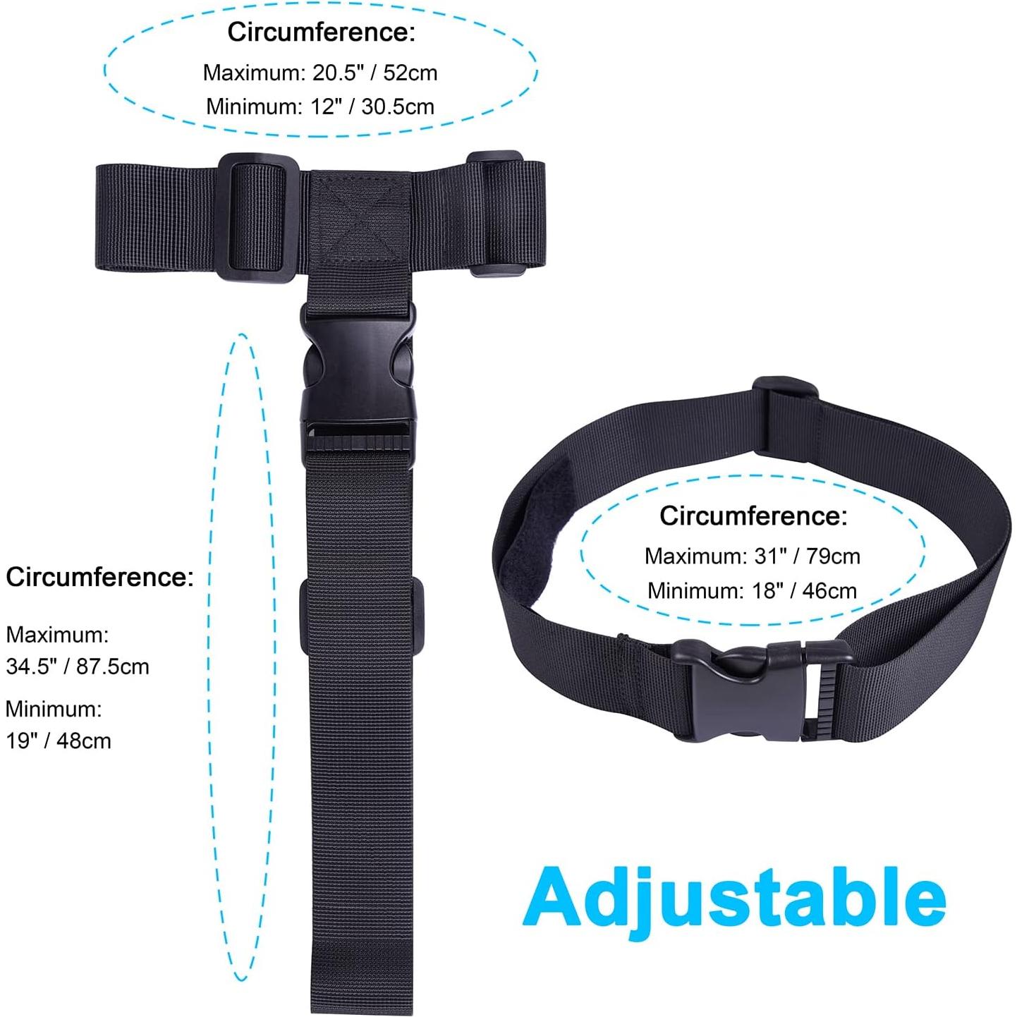 Correas de Equipaje Ajustables Wisdompro 2 Pcs Nylon Negro