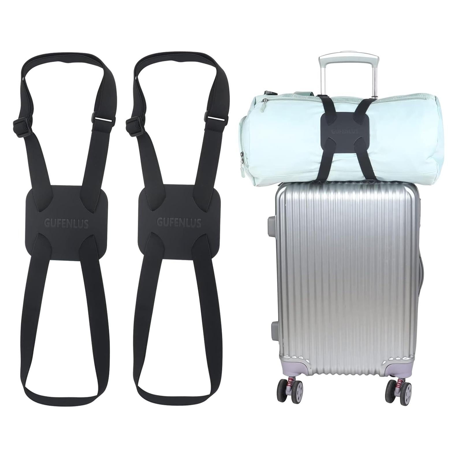 Correas de Equipaje Ajustables Gufenlus 2 Piezas Negro
