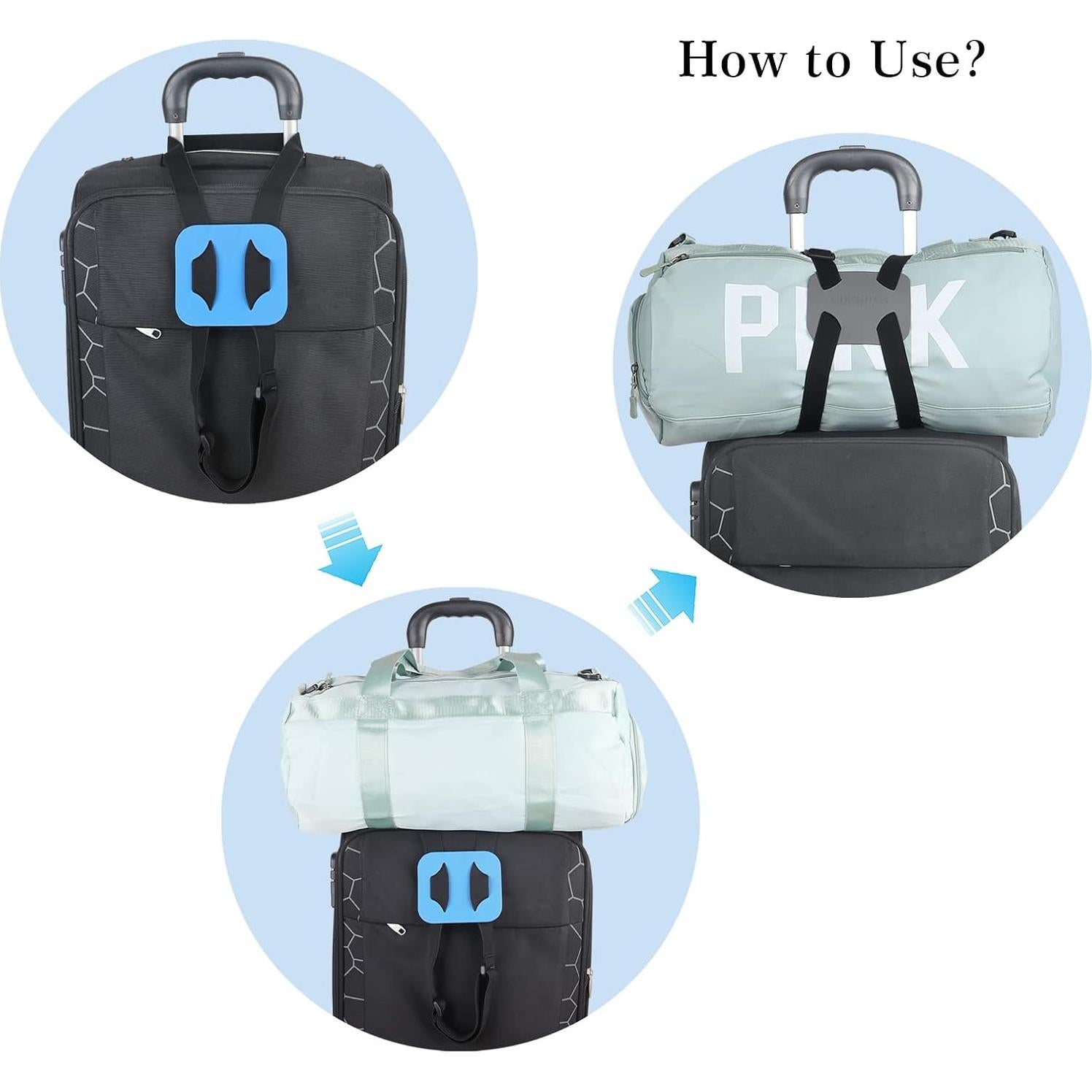 Correas de Equipaje Ajustables Gufenlus 2 Piezas Negro