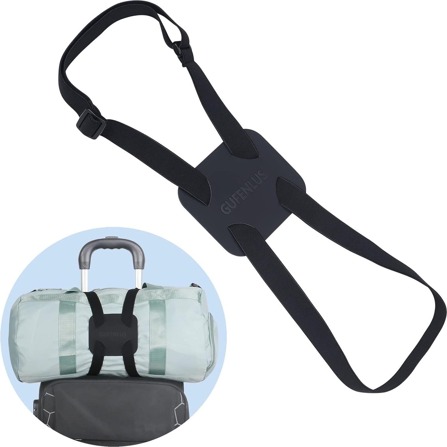 Correas de Equipaje Ajustables Gufenlus 2 Piezas Negro