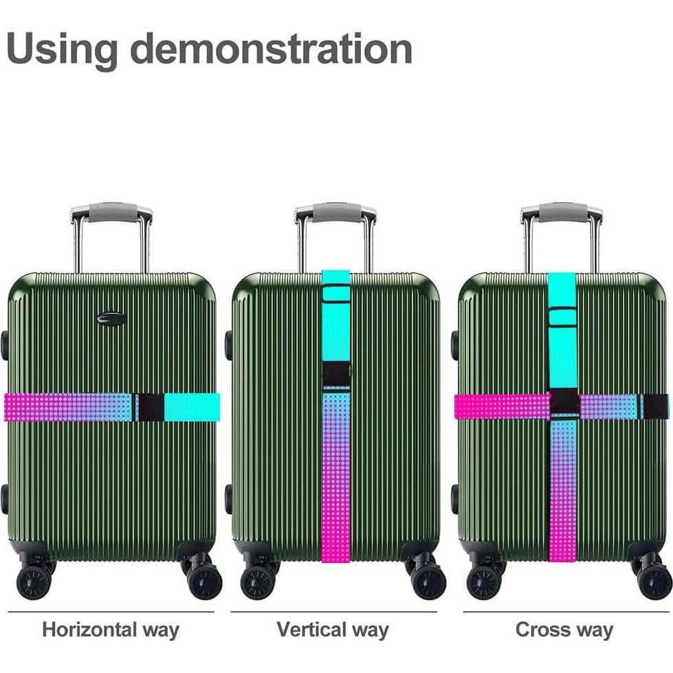 Correas de Equipaje XiOiOiX Ajustables 203 cm Nylon Punto Gradiente