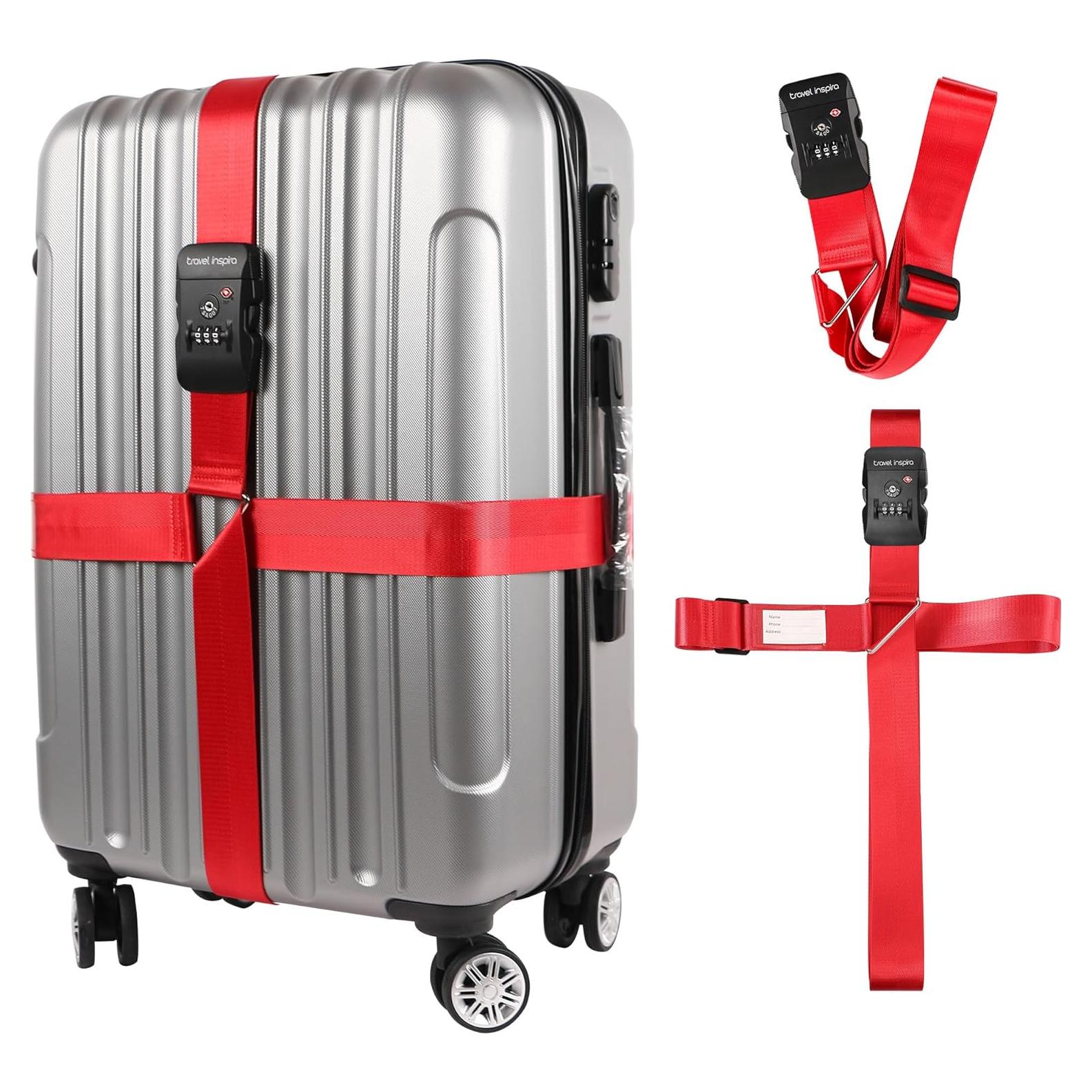 Correas de Equipaje Travel Inspira TSA Ajustables Rojo