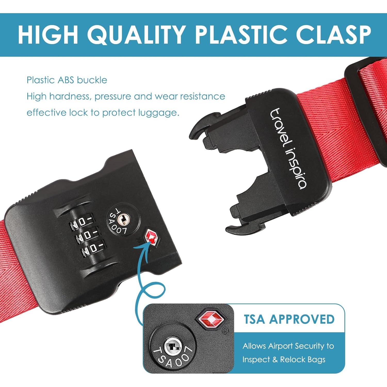 Correas de Equipaje Travel Inspira TSA Ajustables Rojo
