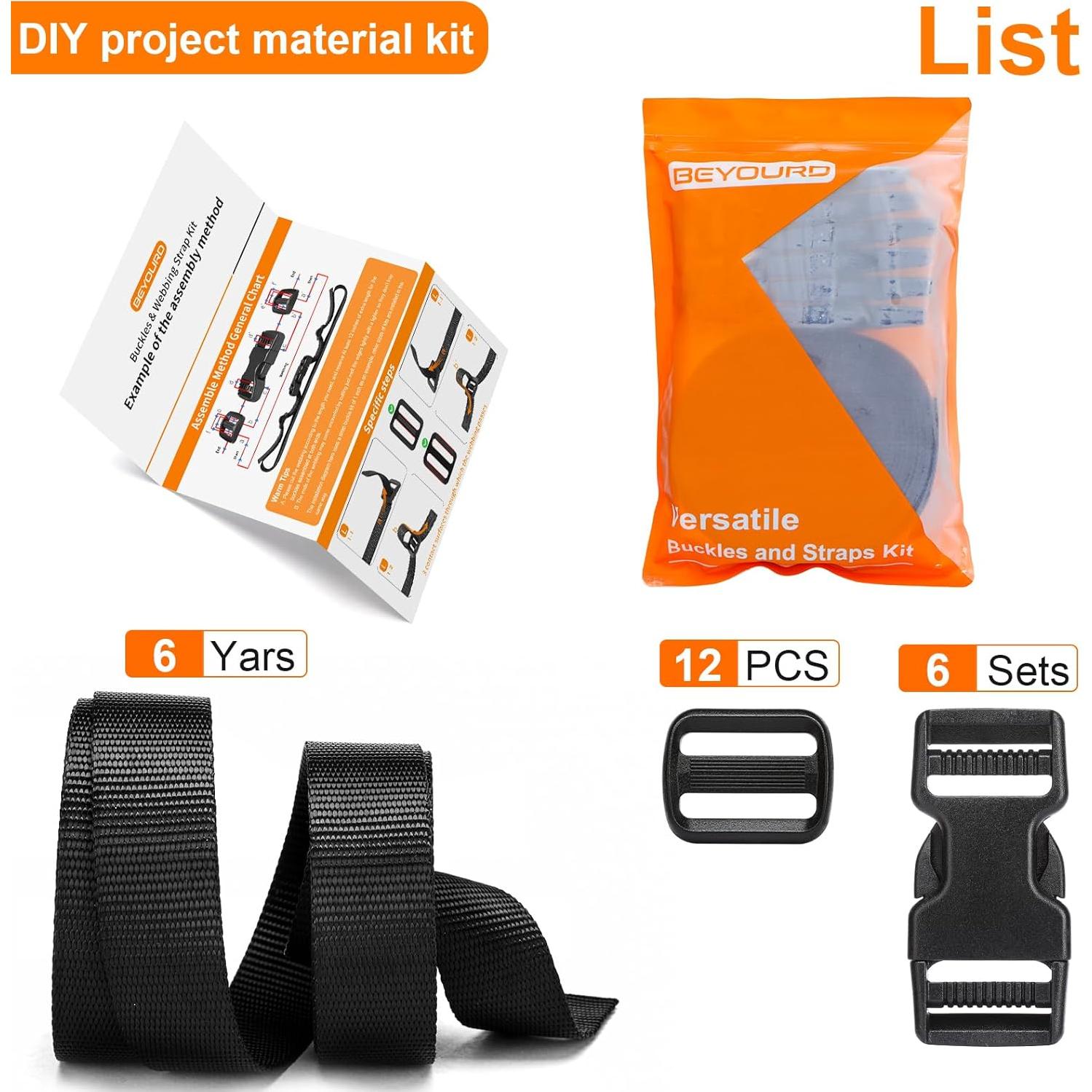 Juego de Hebillas y Correas 2,54 cm BEYOURD 6 Piezas