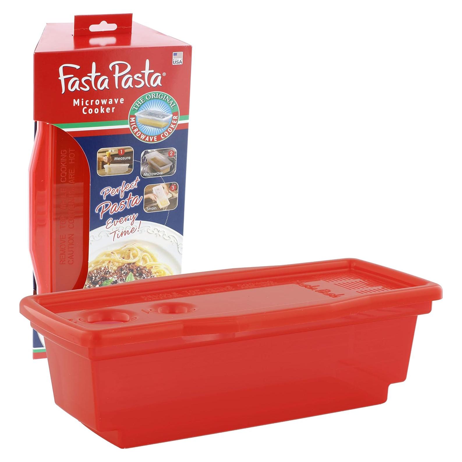 Cocinero de Pasta Fasta Pasta Rojo - Microondas 4 Porciones