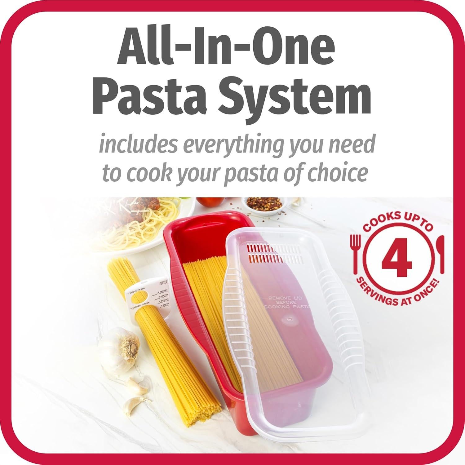 Cocinero de Pasta de Microondas GoodCook 4 Porciones Rojo