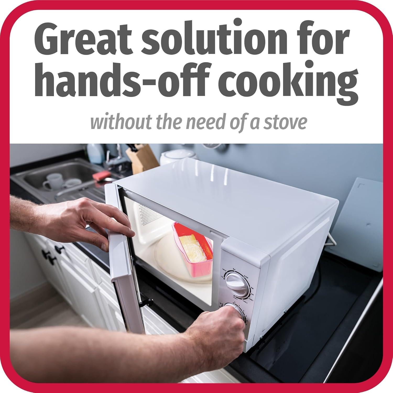 Cocinero de Pasta de Microondas GoodCook 4 Porciones Rojo