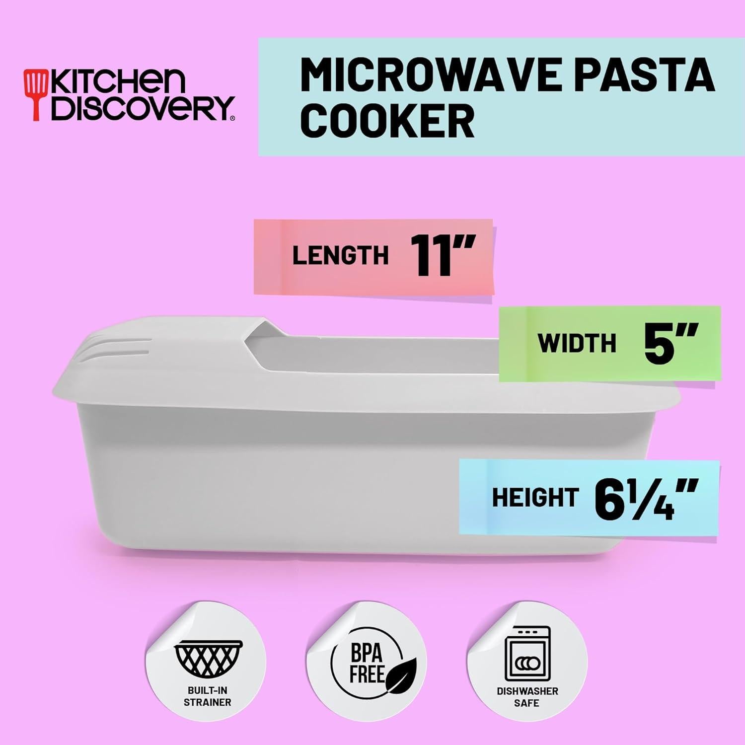 Cocinero de Pasta de Microondas Kitchen Discovery 4 Porciones
