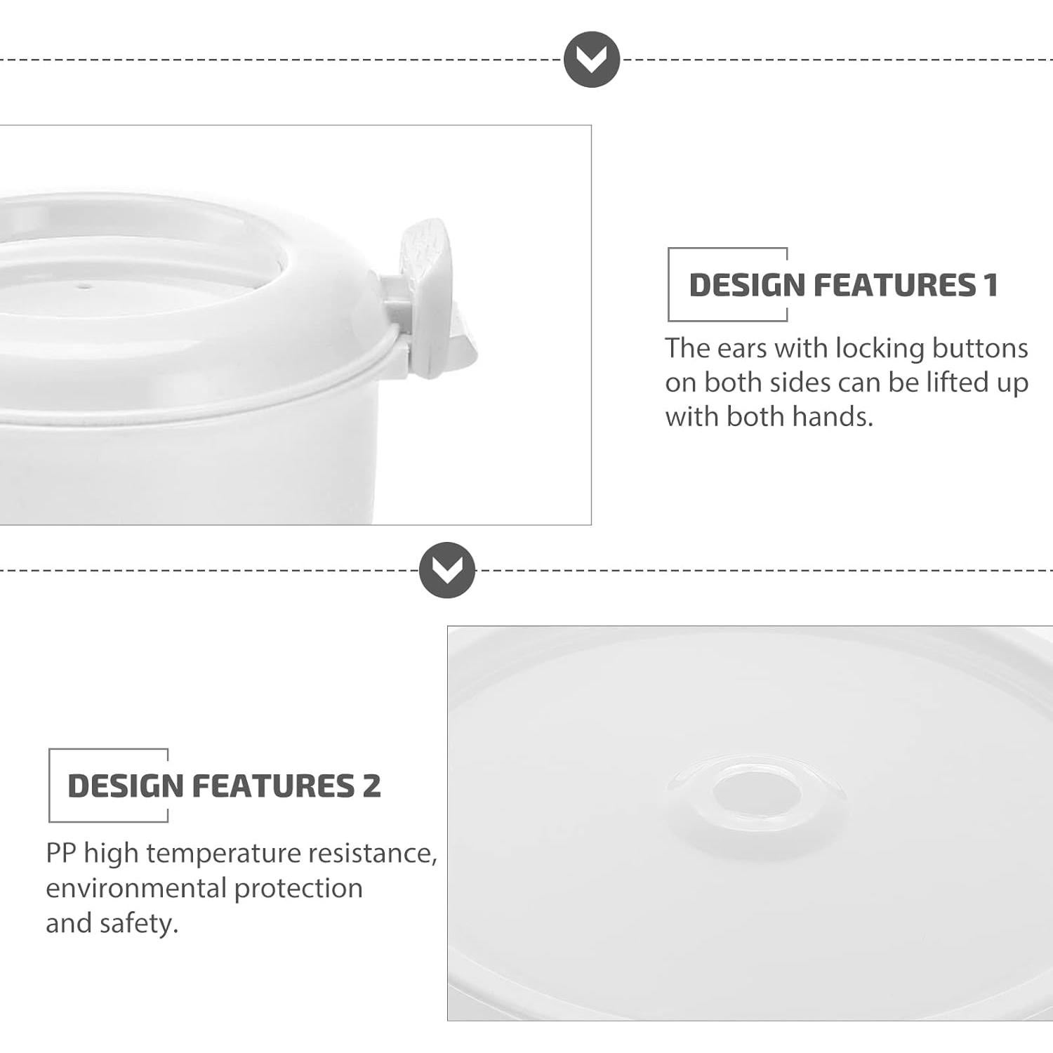 Olla Arrocera Microondas OSALADI 2L Plástico Apta Lavavajillas