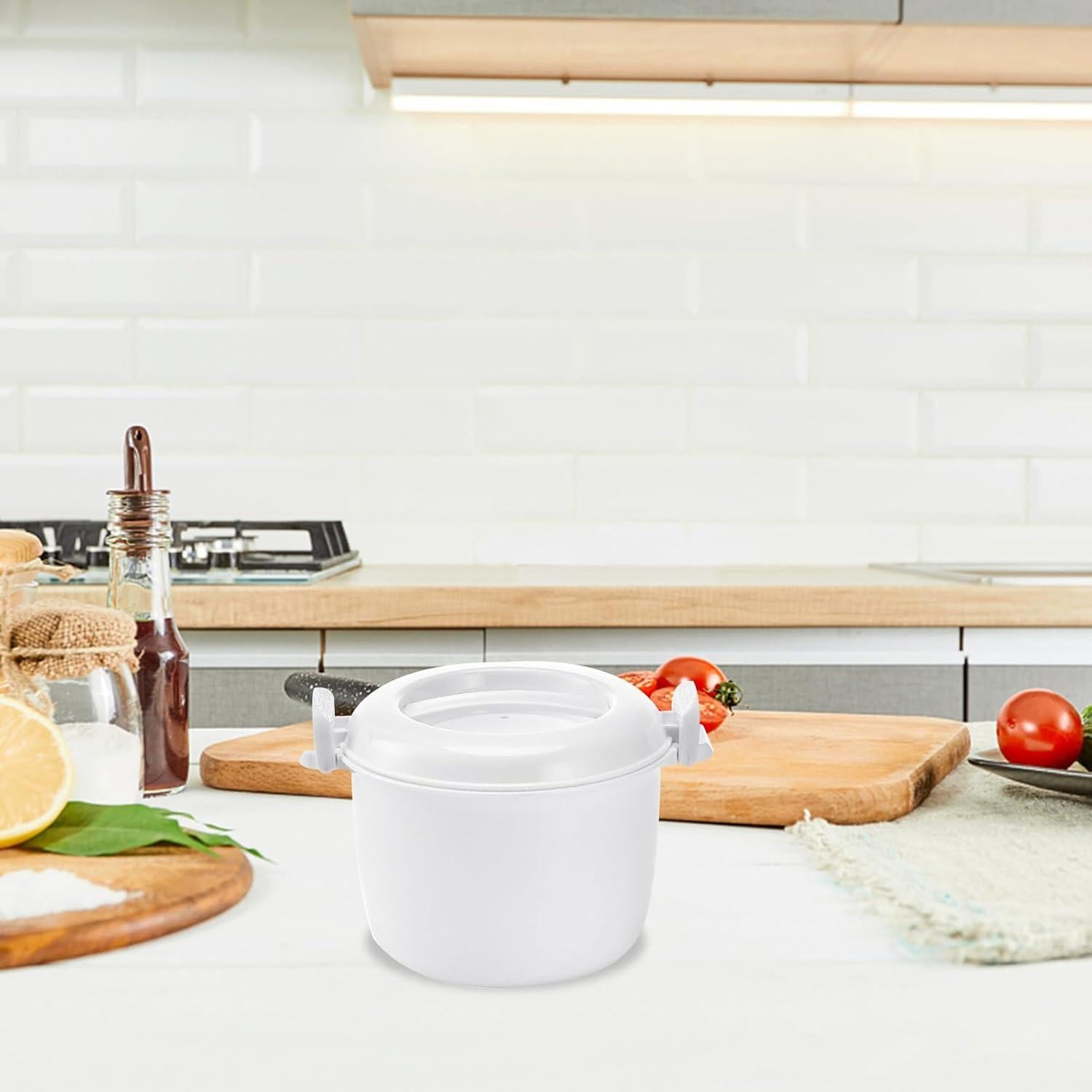 Olla Arrocera Microondas OSALADI 2L Plástico Apta Lavavajillas