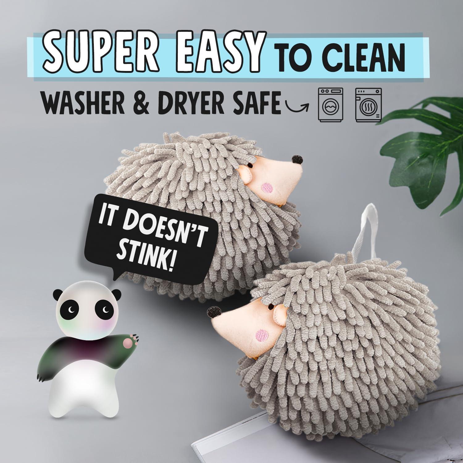 Toallas de Mano Erizo Sophie & Panda - Juego de 2 Gris