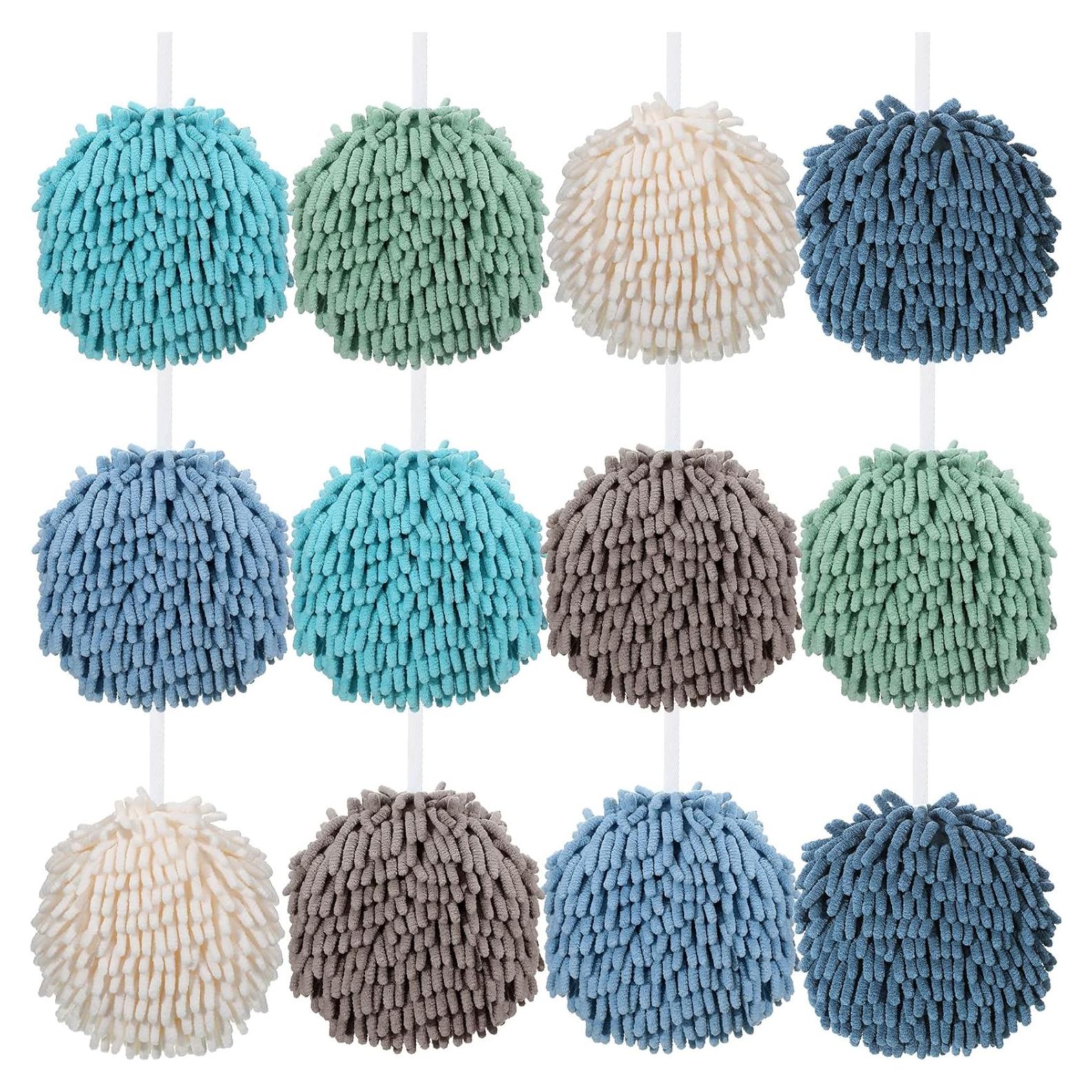 Toallas de Mano Chenille Macarrie 12 Piezas 17x17 cm 6 Colores