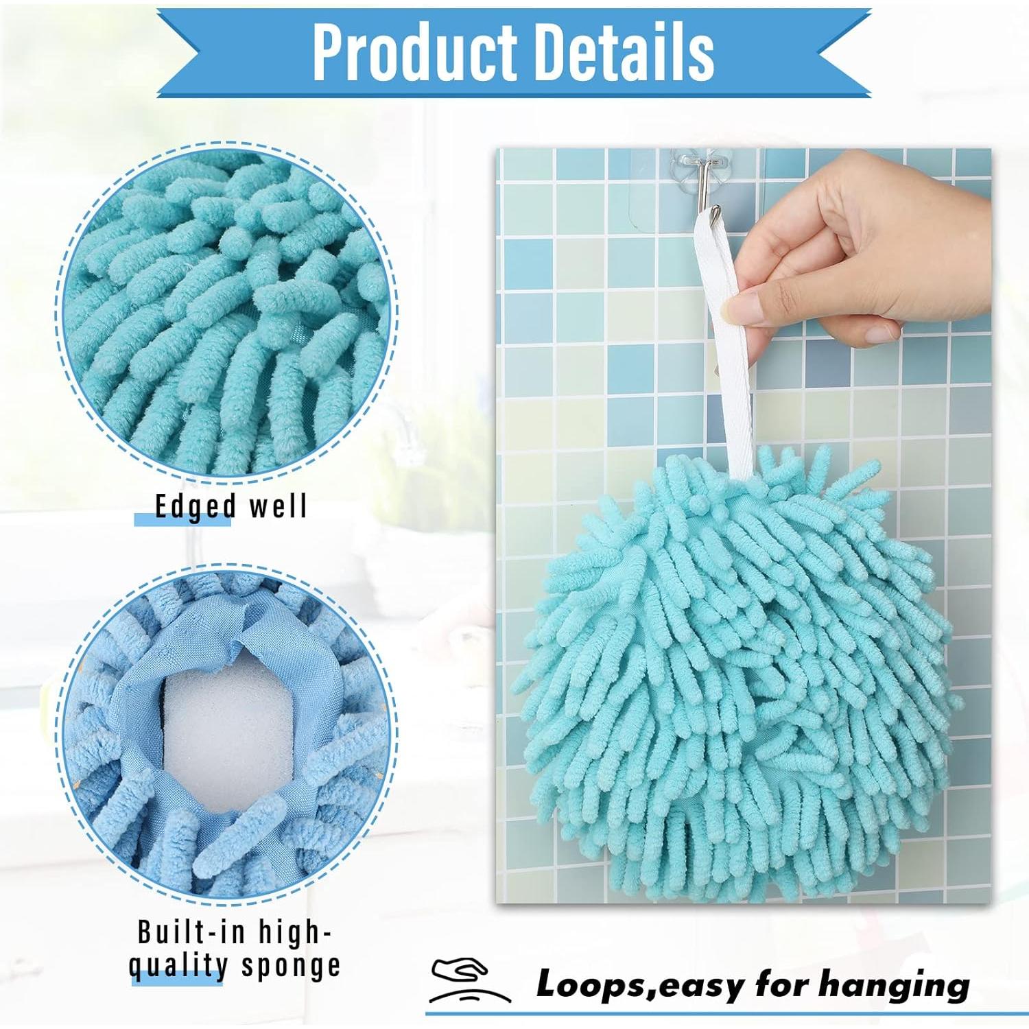 Toallas de Mano Chenille Macarrie 12 Piezas 17x17 cm 6 Colores