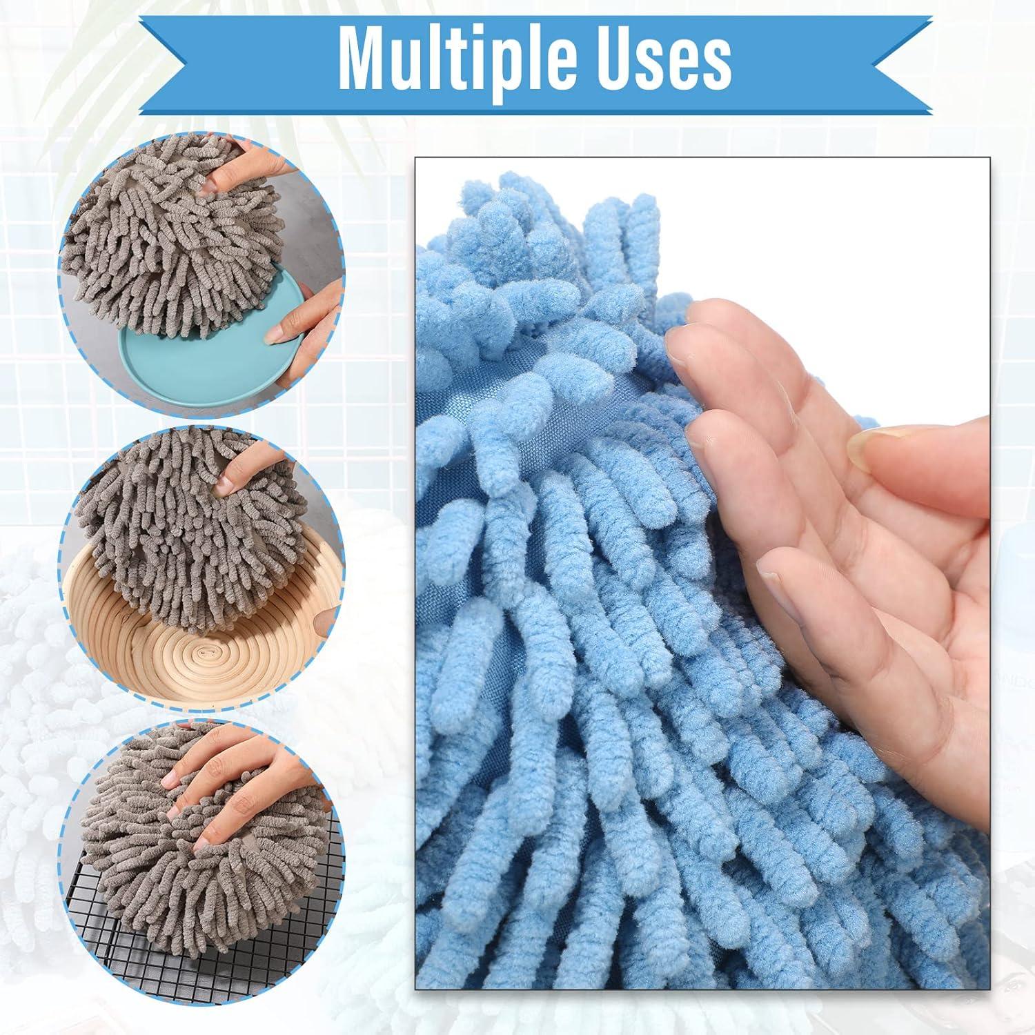 Toallas de Mano Chenille Macarrie 12 Piezas 17x17 cm 6 Colores