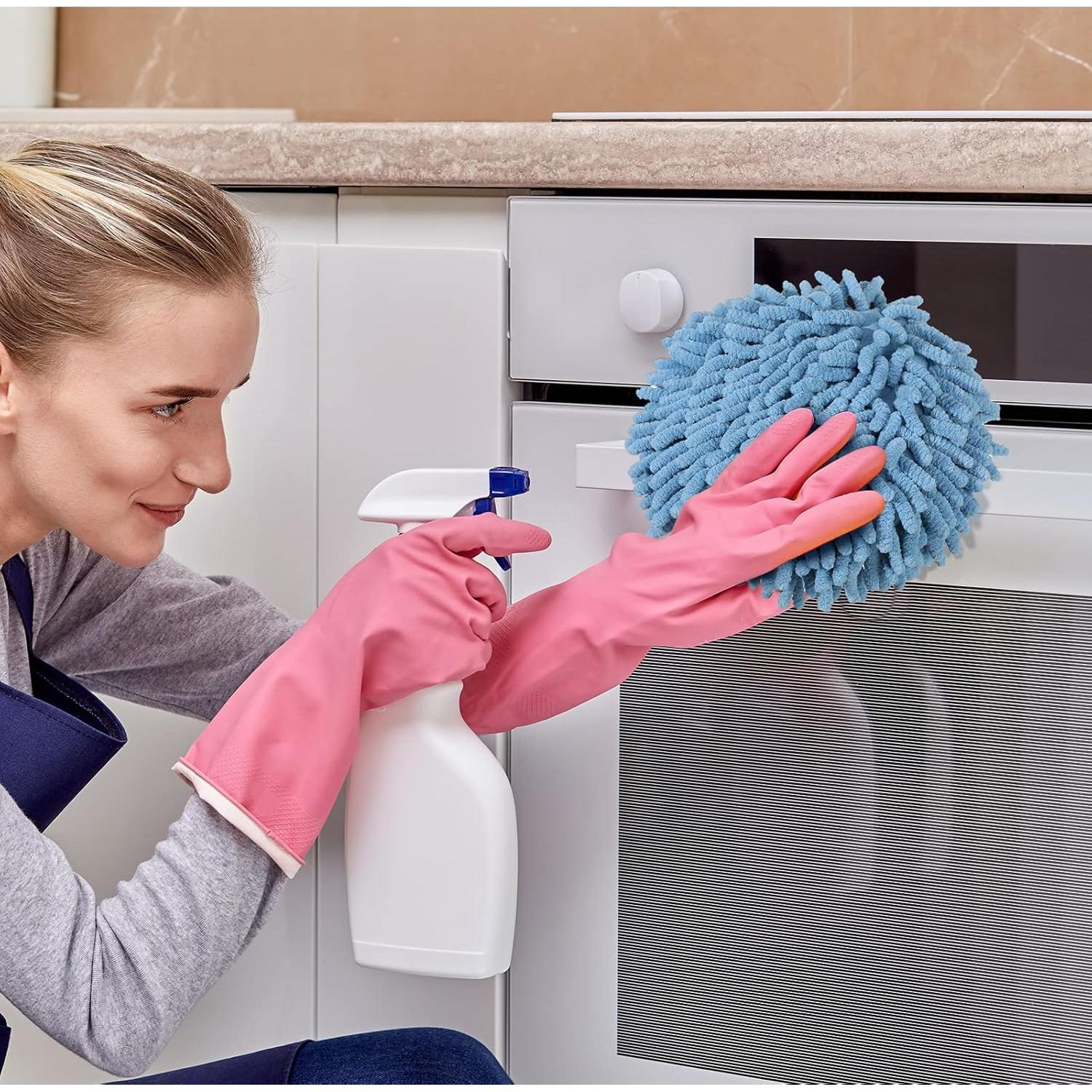 Toallas de Mano Chenille Macarrie 12 Piezas 17x17 cm 6 Colores