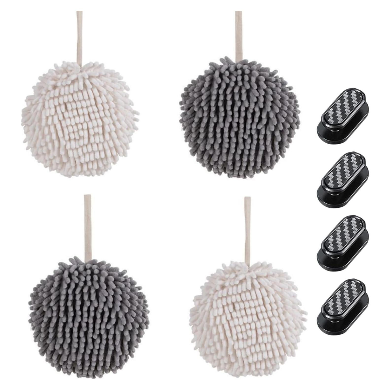 Toallas de Mano Fluff Ball BCIBhucy - 4 Piezas Chenille 17 cm