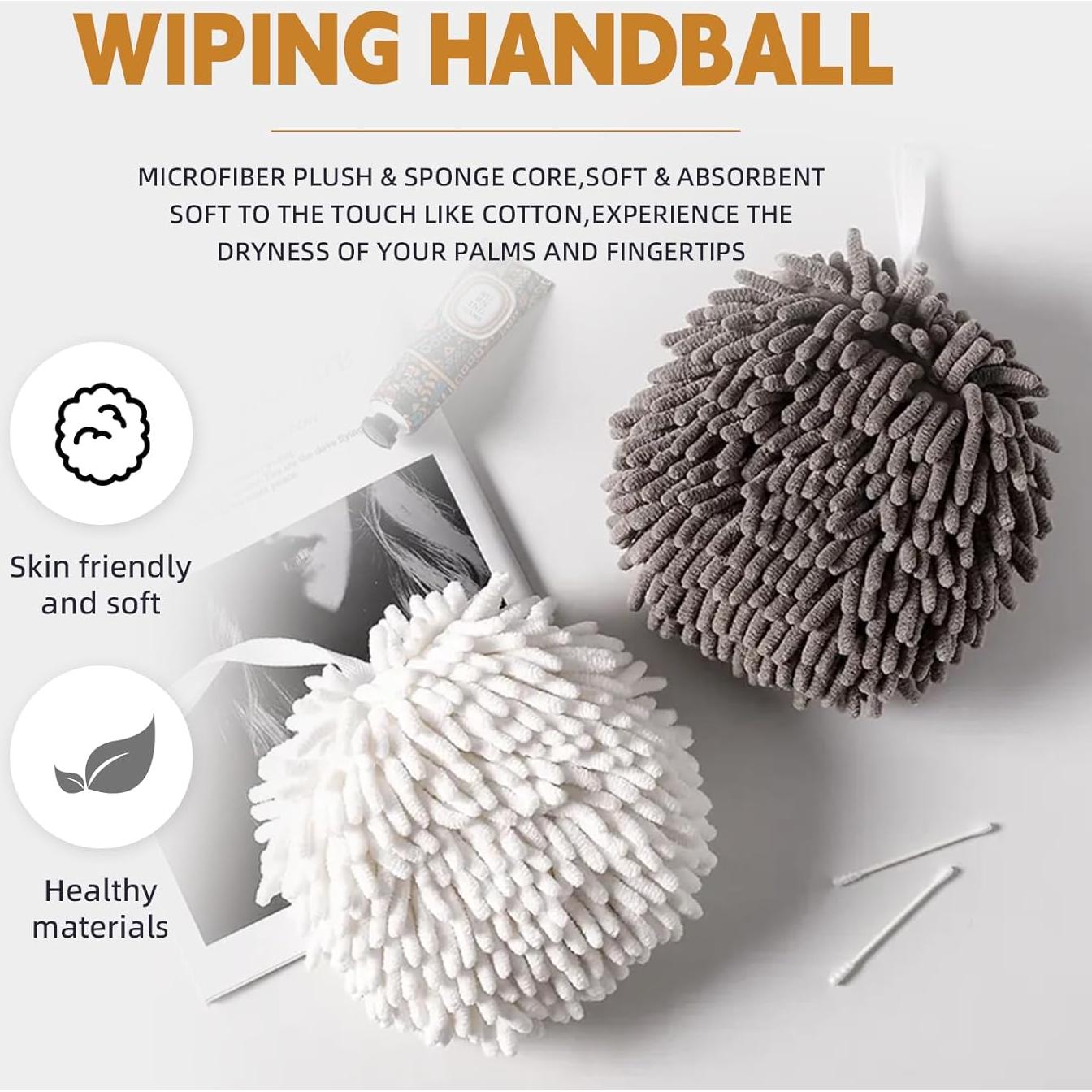 Toallas de Mano Fluff Ball BCIBhucy - 4 Piezas Chenille 17 cm