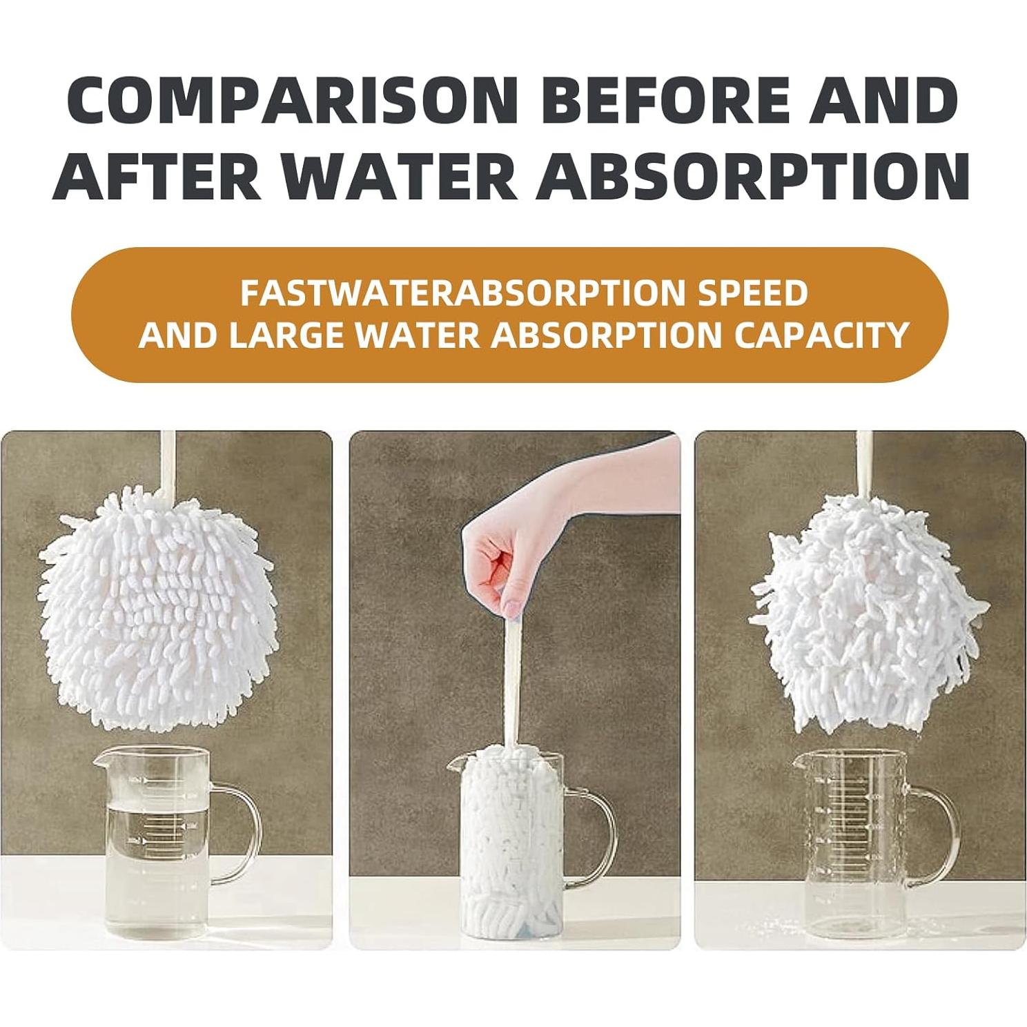 Toallas de Mano Fluff Ball BCIBhucy - 4 Piezas Chenille 17 cm