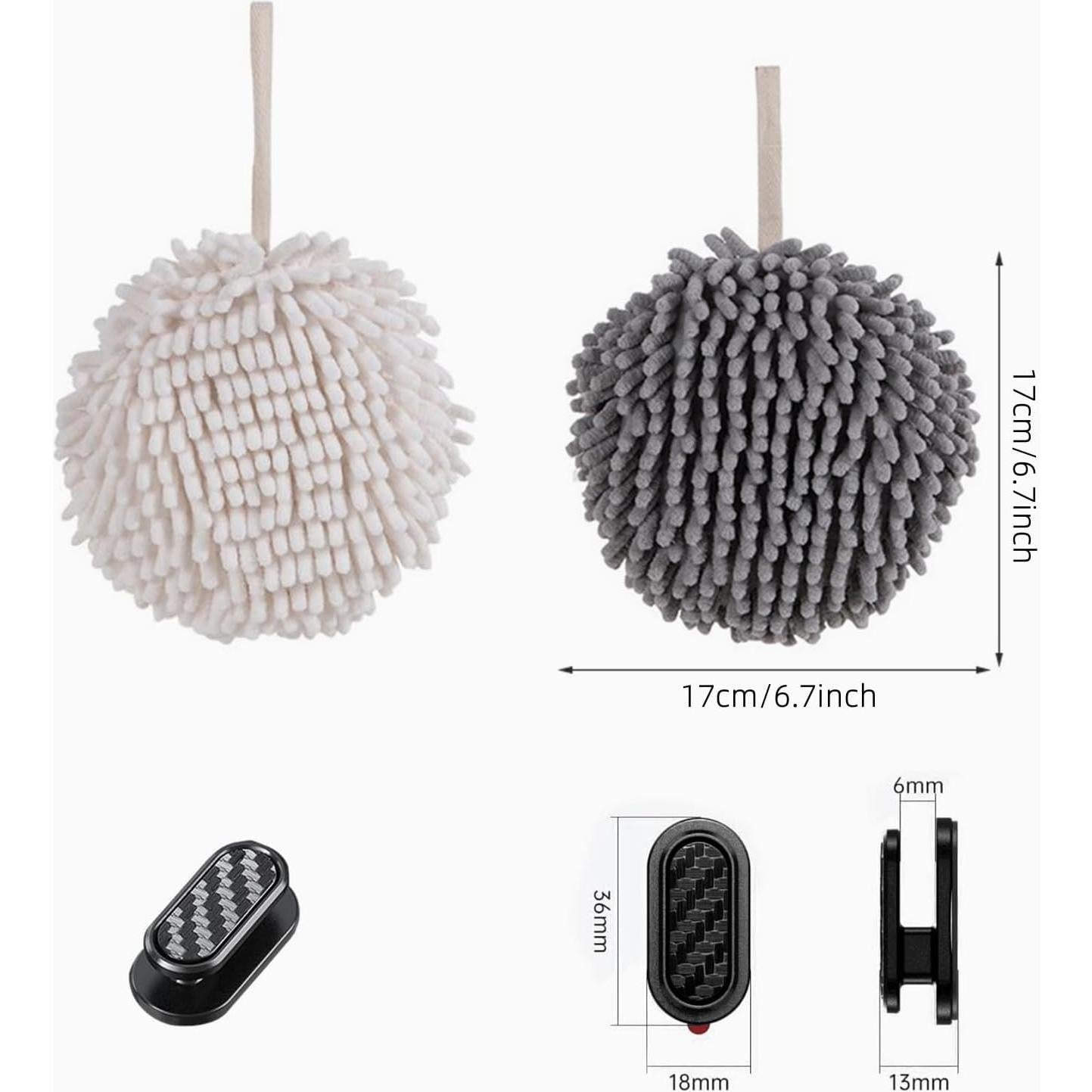 Toallas de Mano Fluff Ball BCIBhucy - 4 Piezas Chenille 17 cm