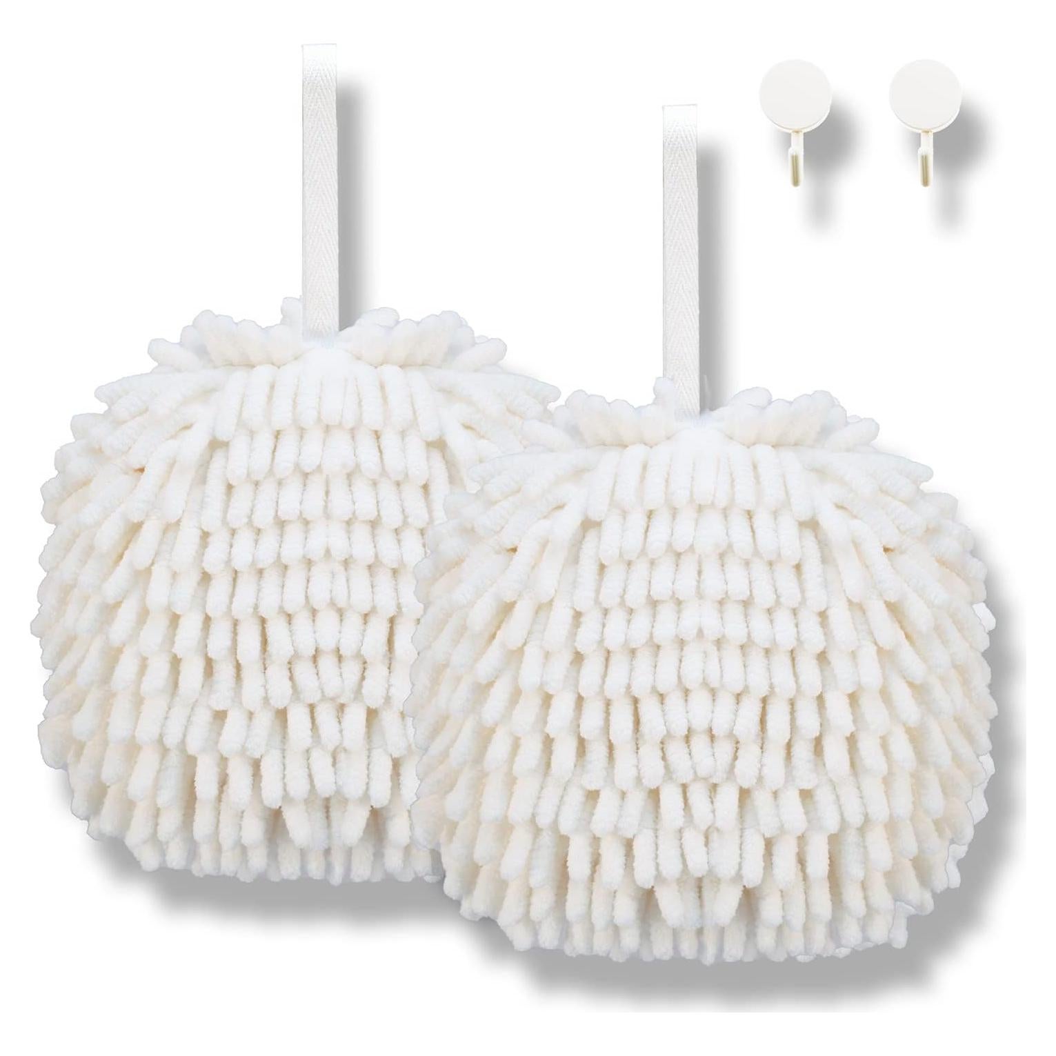 Toalla de Mano Chenille HR Huare Paquete de 2 Blanca