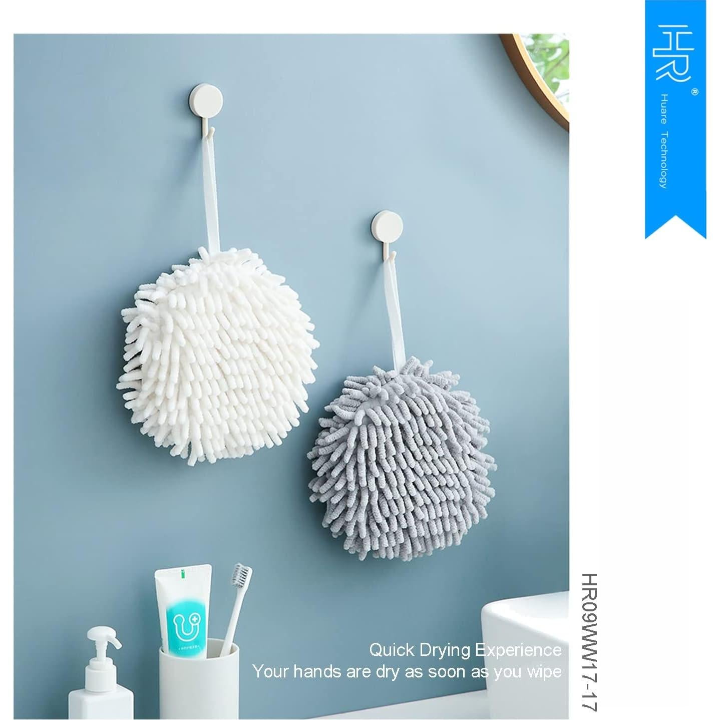 Toalla de Mano Chenille HR Huare Paquete de 2 Blanca