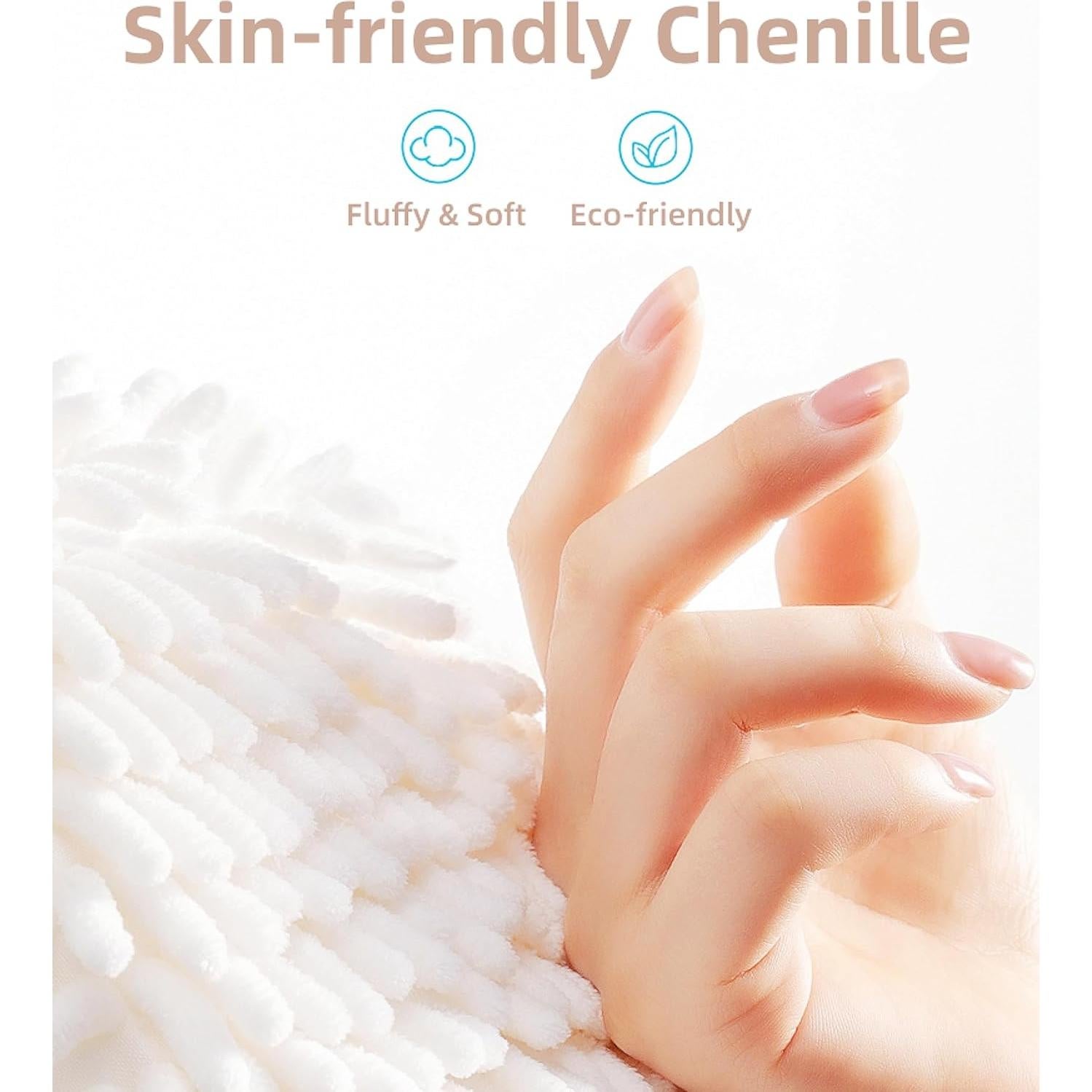 Juego de 3 Toallas de Mano Chenille Frbryak Absorbentes