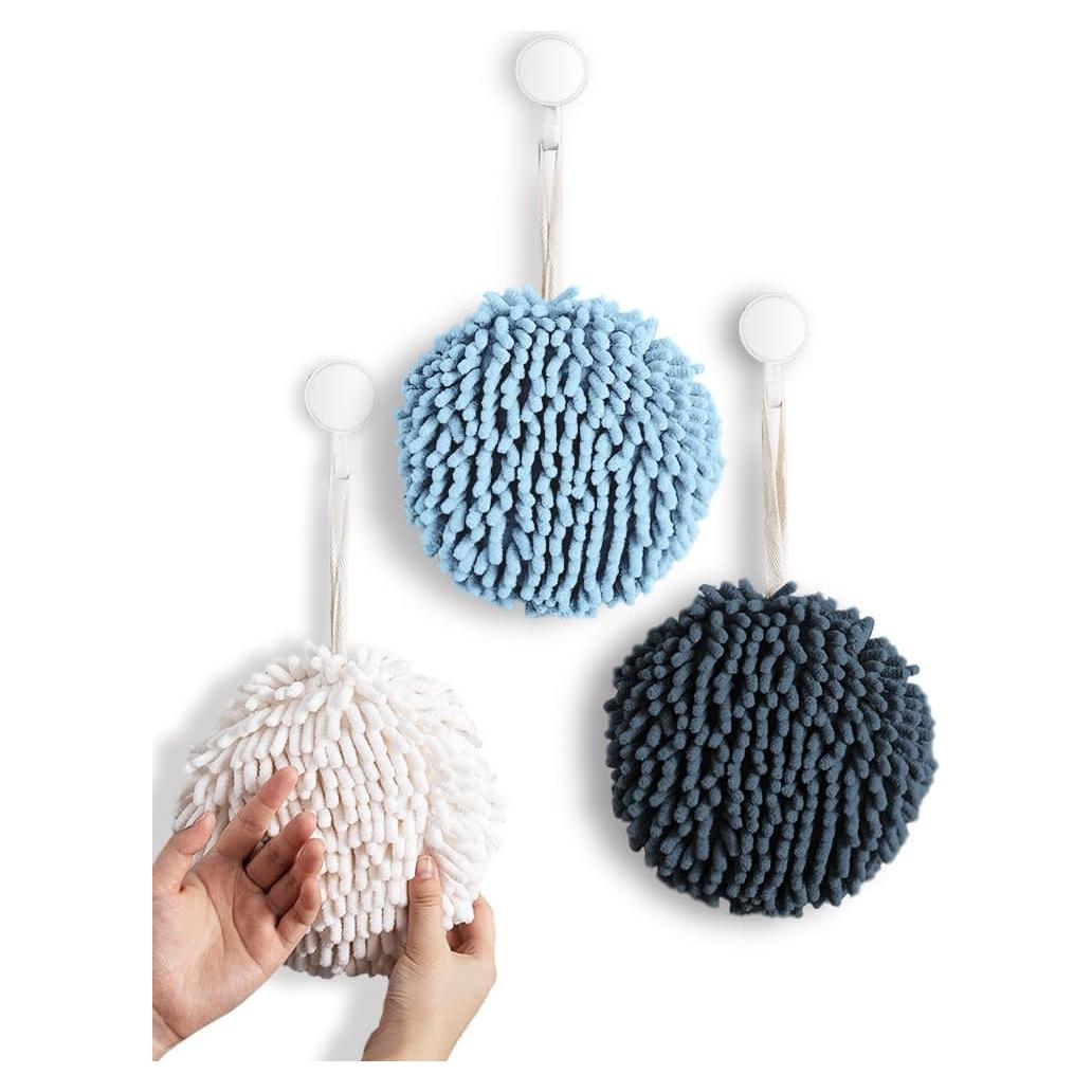 Toallas de Mano Fuzzy Ball Sophie & Panda - Paquete de 3