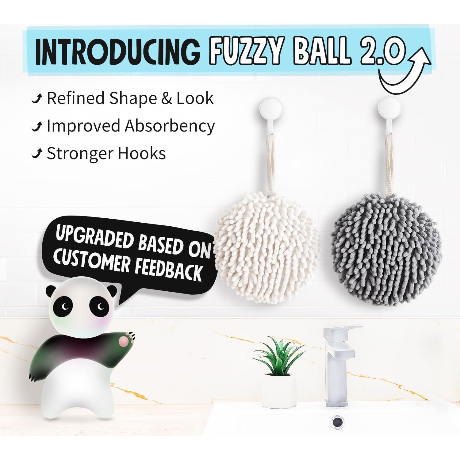 Toallas de Mano Fuzzy Ball Sophie & Panda - Paquete de 3