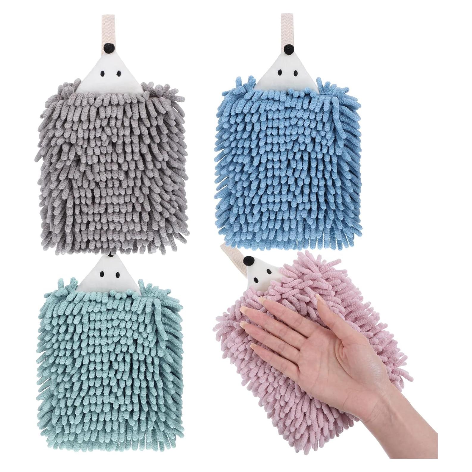 Juego de 4 Toallas de Mano Chenille Kinlop Suaves 20x15cm