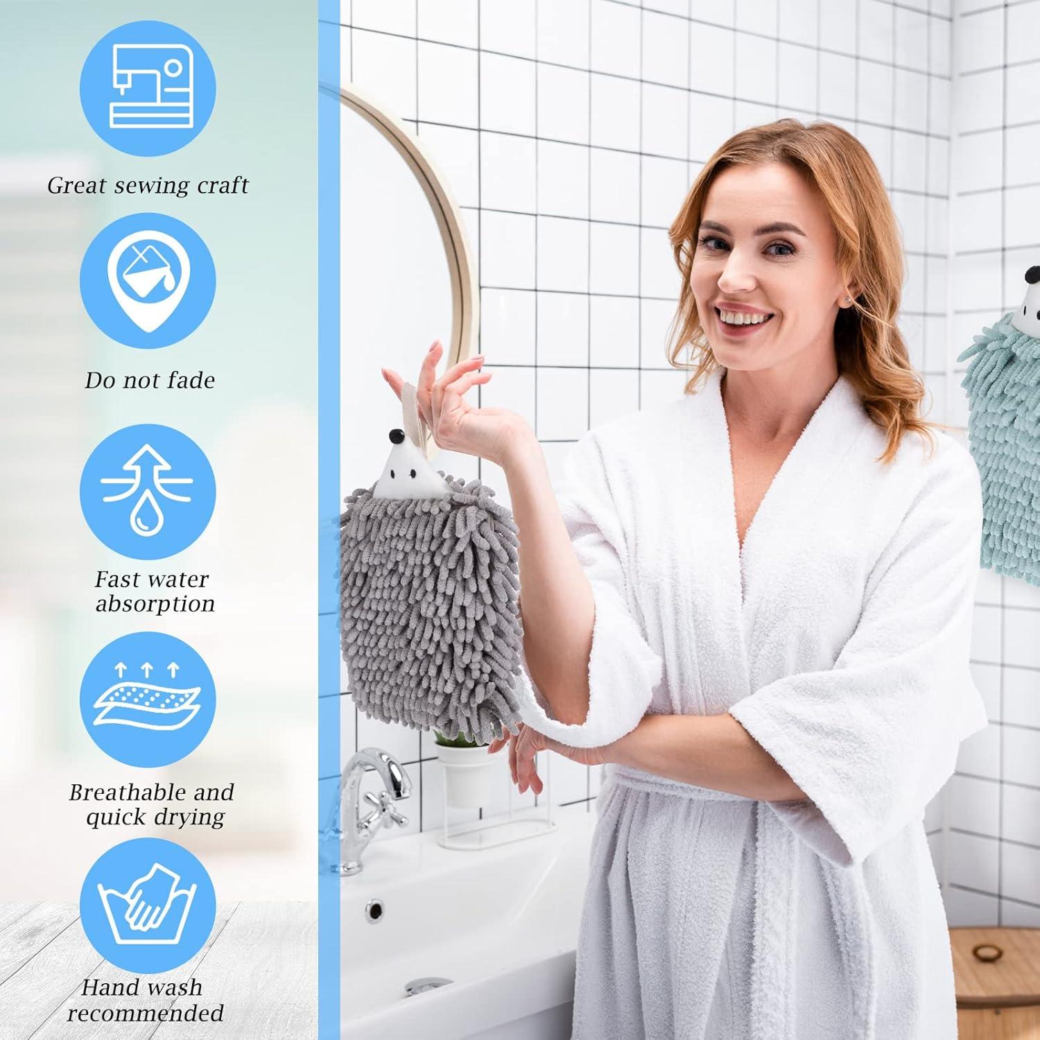 Juego de 4 Toallas de Mano Chenille Kinlop Suaves 20x15cm