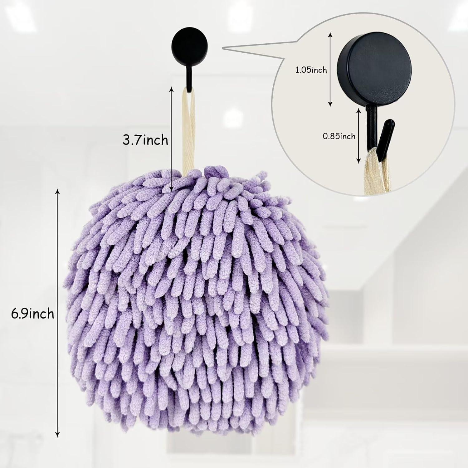 Toallas de Mano MEETSWEET Chenille Secado Rápido Set 3 Púrpura