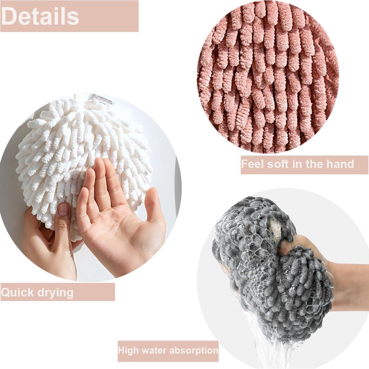 Toallas de Mano Chenille TUICARE 4 Pcs Secado Rápido