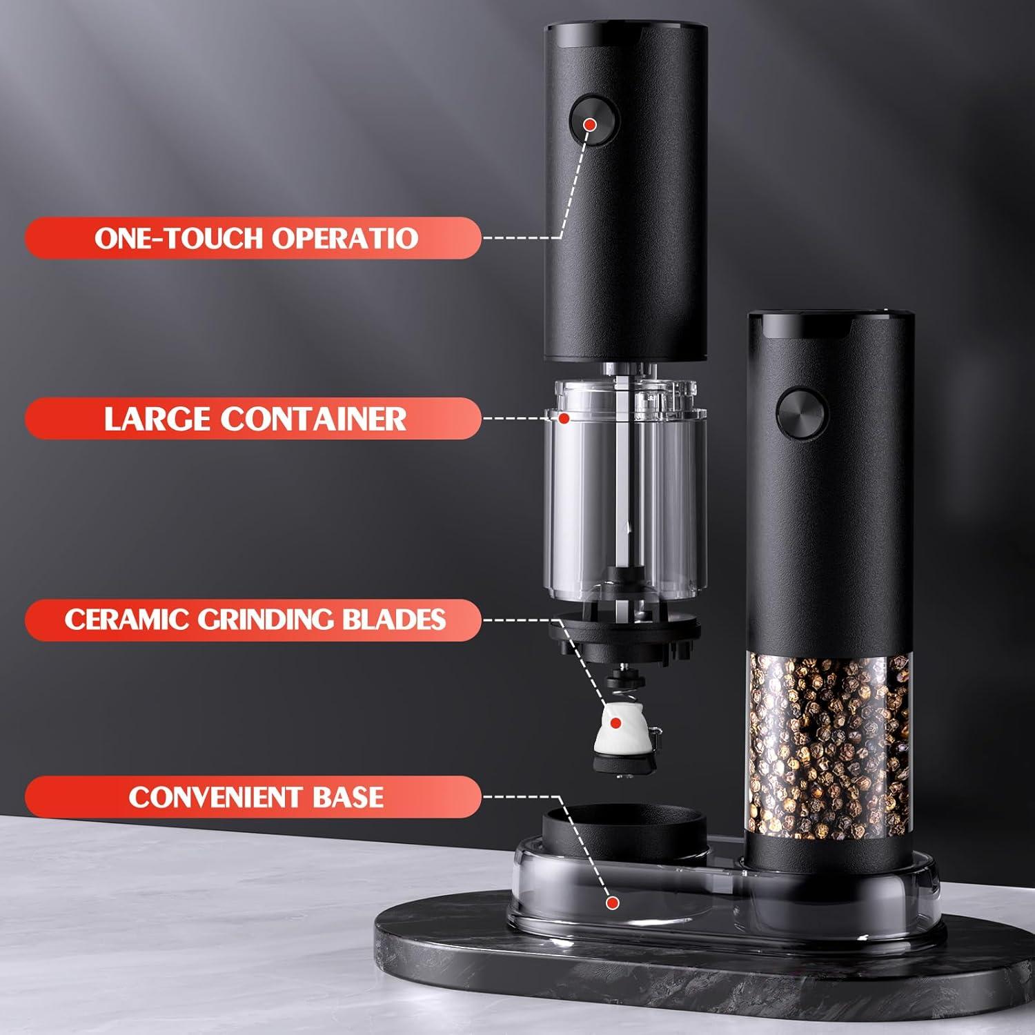 Juego de Molinillos Eléctricos de Sal y Pimienta ioion 2 Pzs