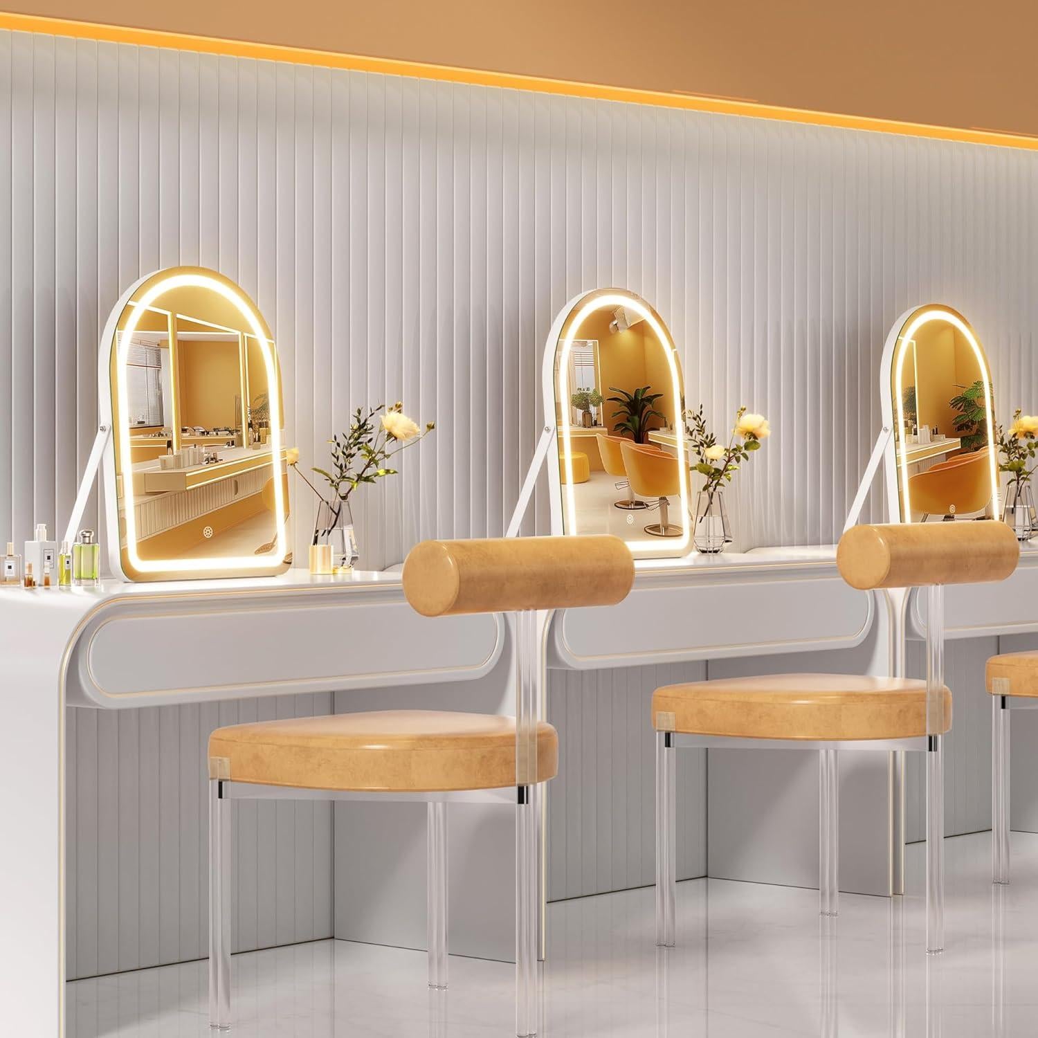 Espejo de tocador Hasipu LED con Bluetooth 29x36 cm