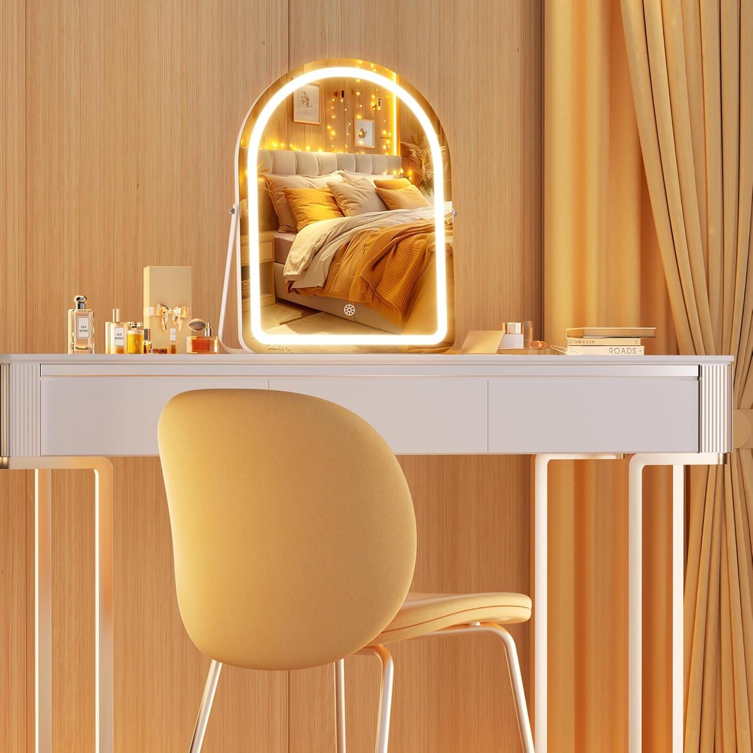 Espejo de tocador Hasipu LED con Bluetooth 29x36 cm