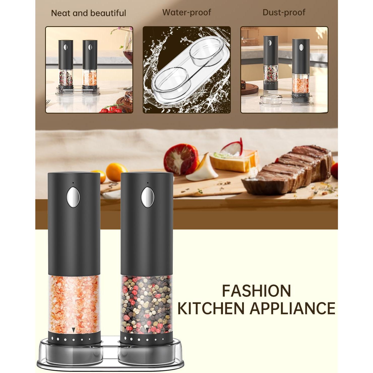 Juego de Molinillos Eléctricos de Sal y Pimienta CIRCLE JOY 95ml