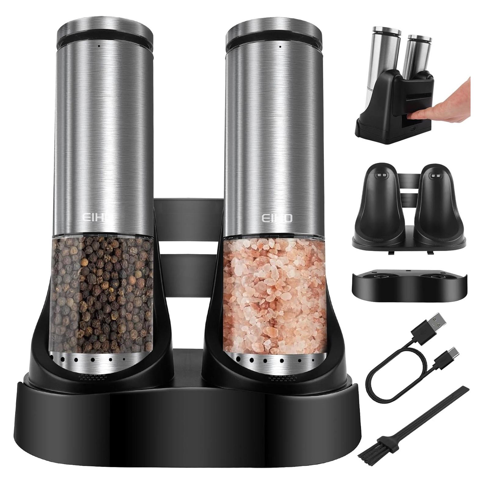 Molinillos Eléctricos de Sal y Pimienta EIHO 95ml Acero Inoxidable