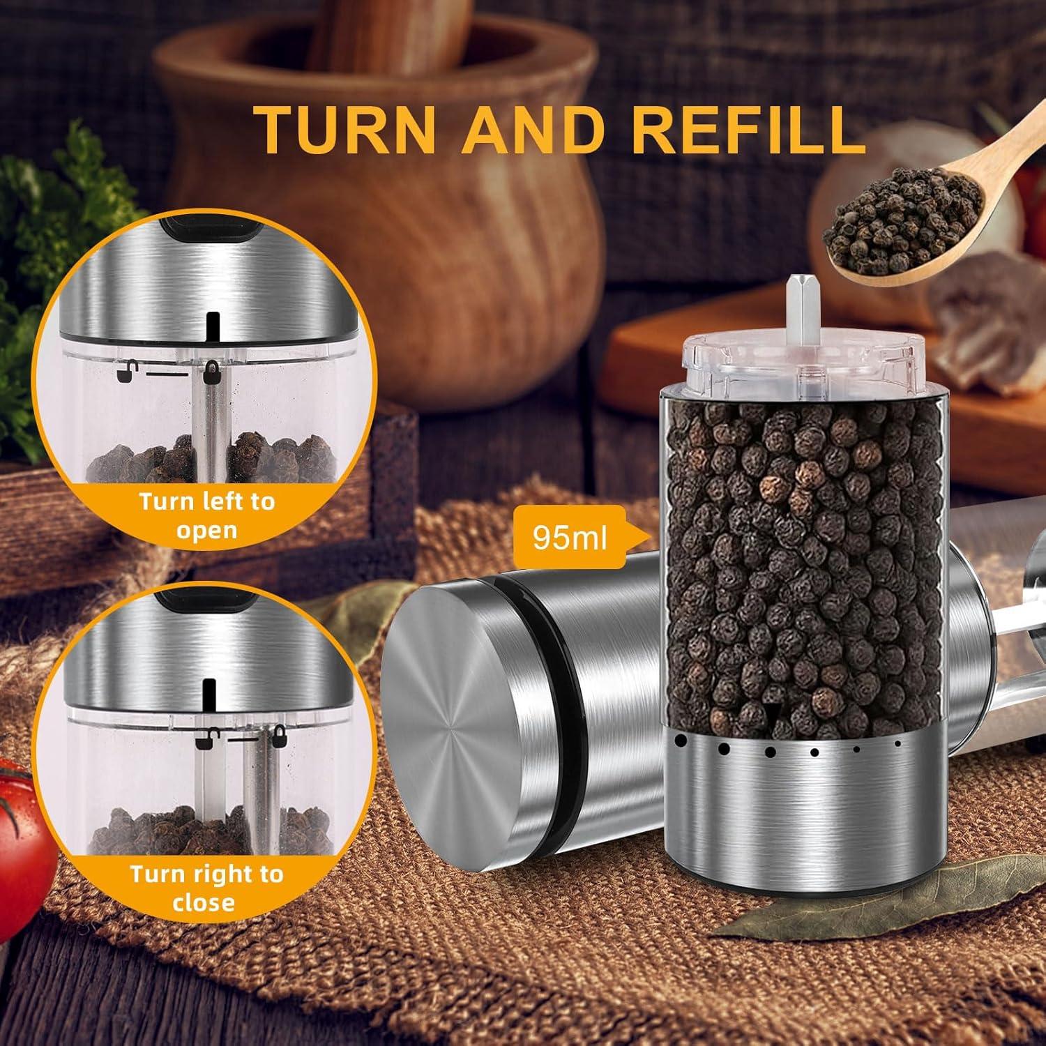 Molinillos Eléctricos de Sal y Pimienta EIHO 95ml Acero Inoxidable