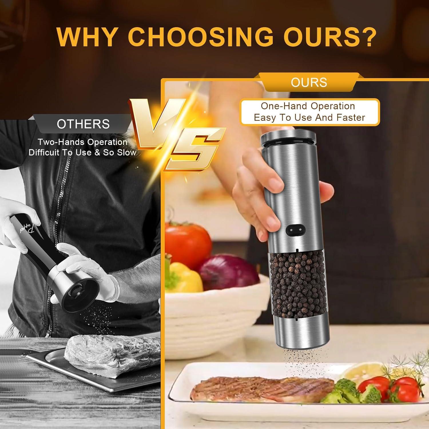 Molinillos Eléctricos de Sal y Pimienta EIHO 95ml Acero Inoxidable