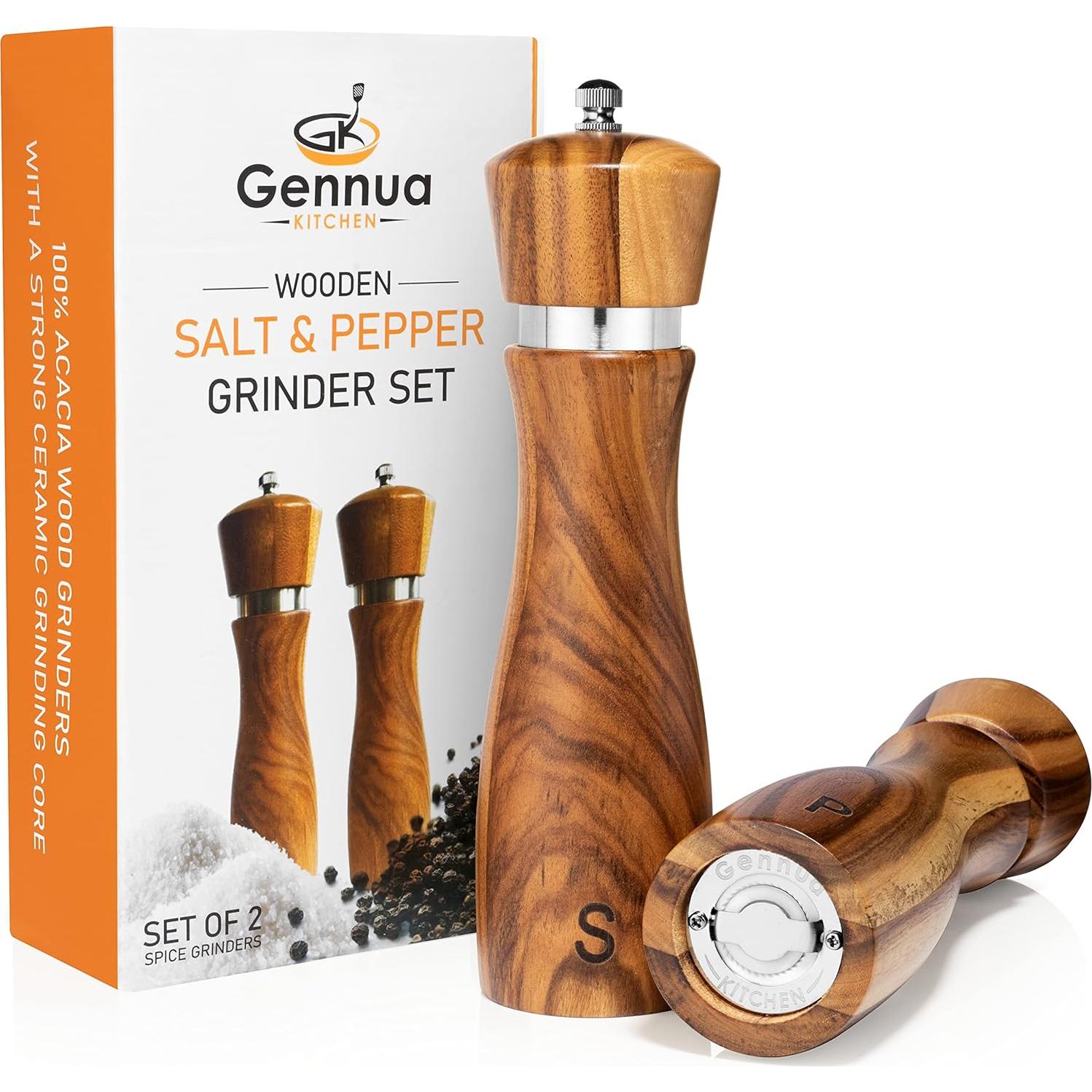 Juego de Molinillos de Sal y Pimienta Gennua Kitchen 20 cm