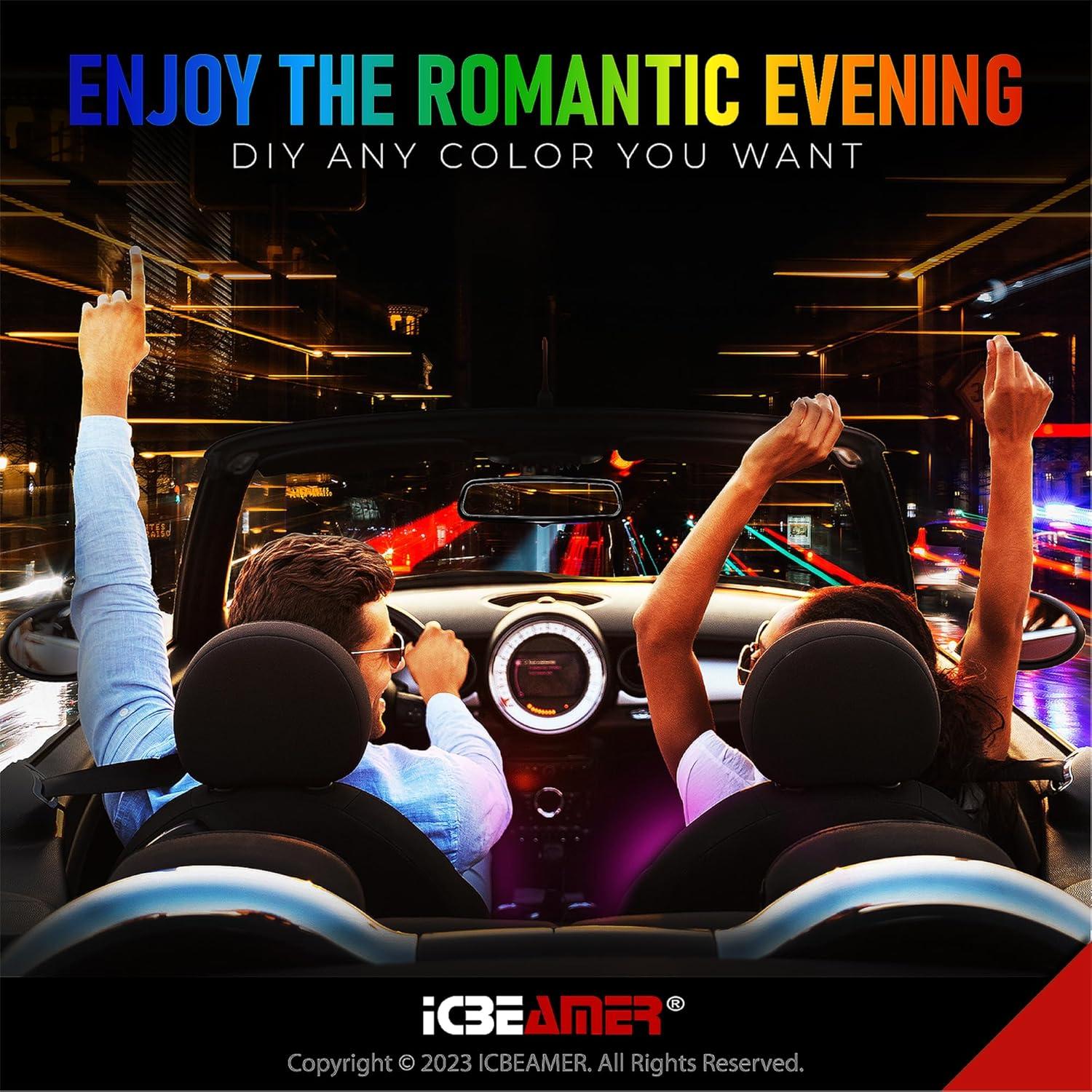 Luces LED Interiores ICBEAMER RGB Control Remoto 12V