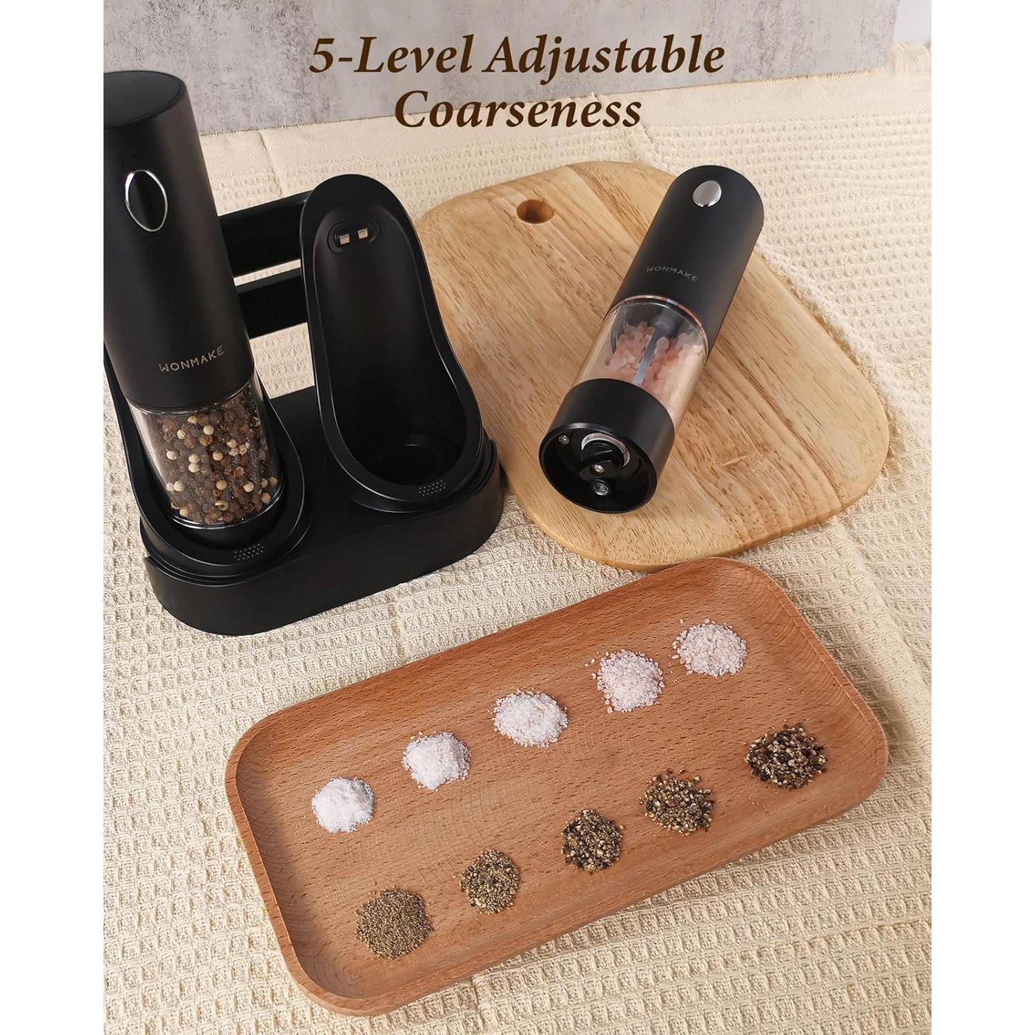 Juego de Molinillos Eléctricos de Sal y Pimienta WONMAKE