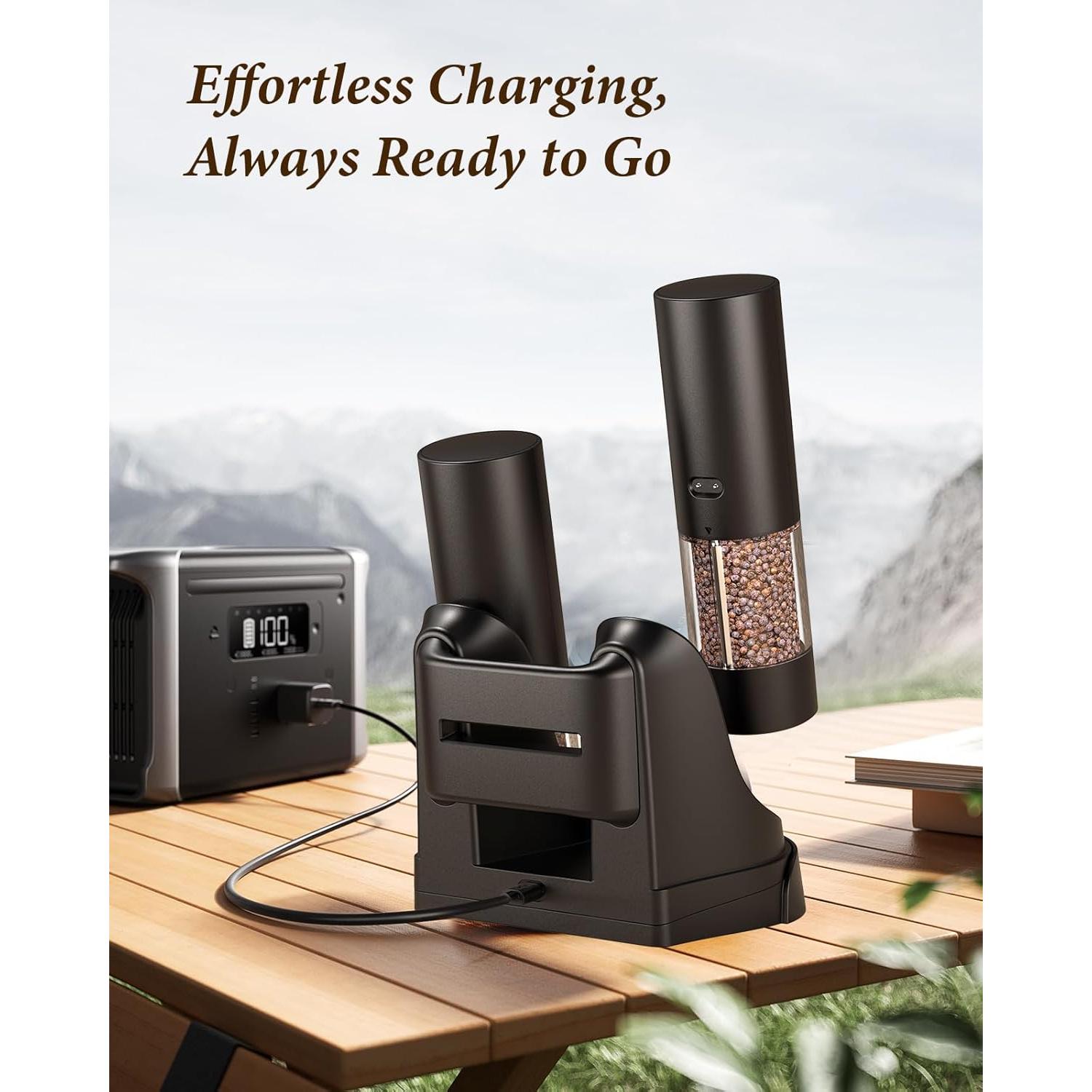 Juego de Molinillos Eléctricos de Sal y Pimienta WONMAKE